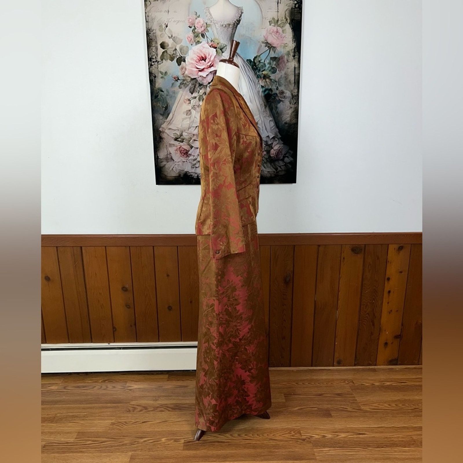 Other Vintage Kay Unger Silk Floral Mother of the Bride Gown! Size M / US 6-8 / IT 42-44 - 4 Thumbnail