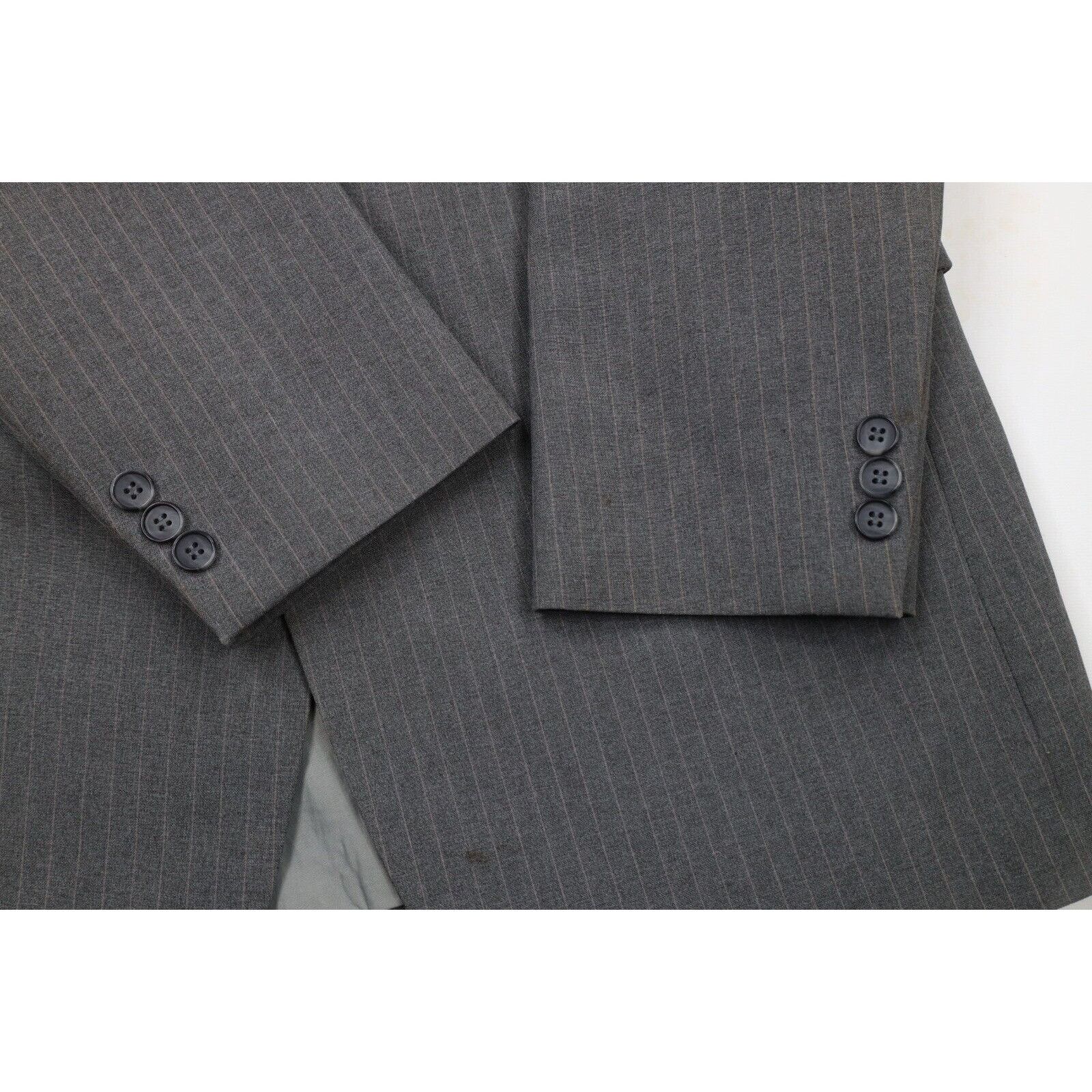 Vintage Vintage 70s Streetwear 2 Piece Pinstriped Suit Wedding Size 42L - 4 Thumbnail