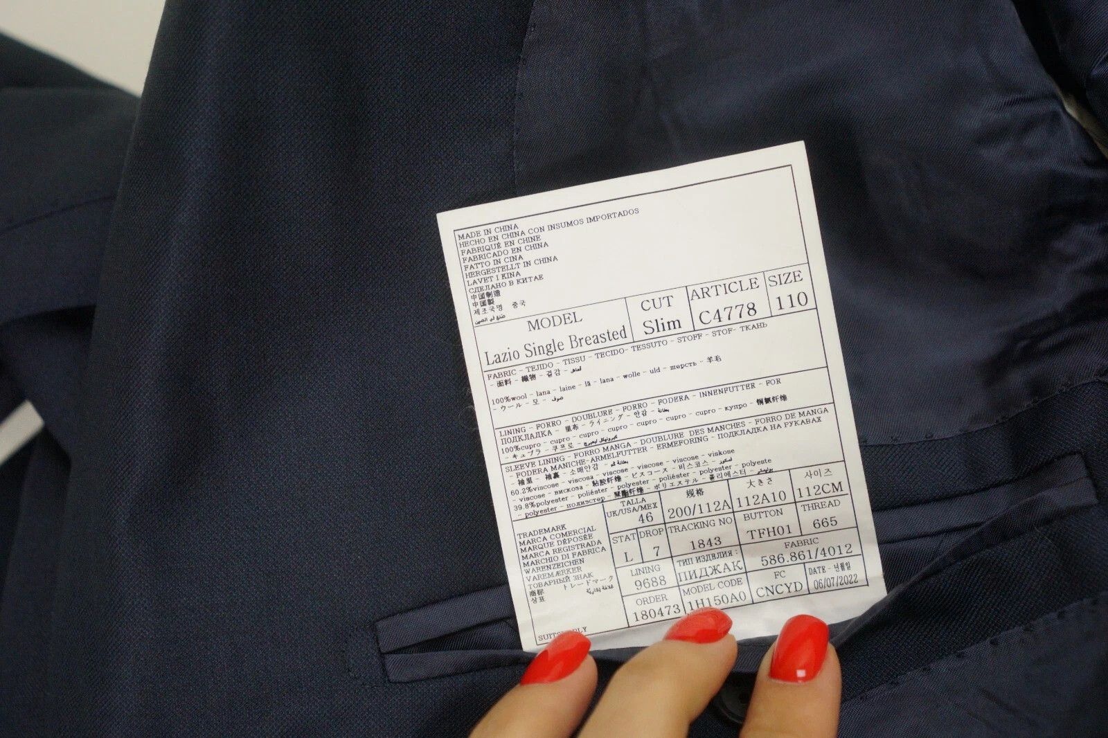 Suitsupply Men Suitsupply Suit Lazio Single Breasted Blue S110 US46L Size 46L - 6 Thumbnail