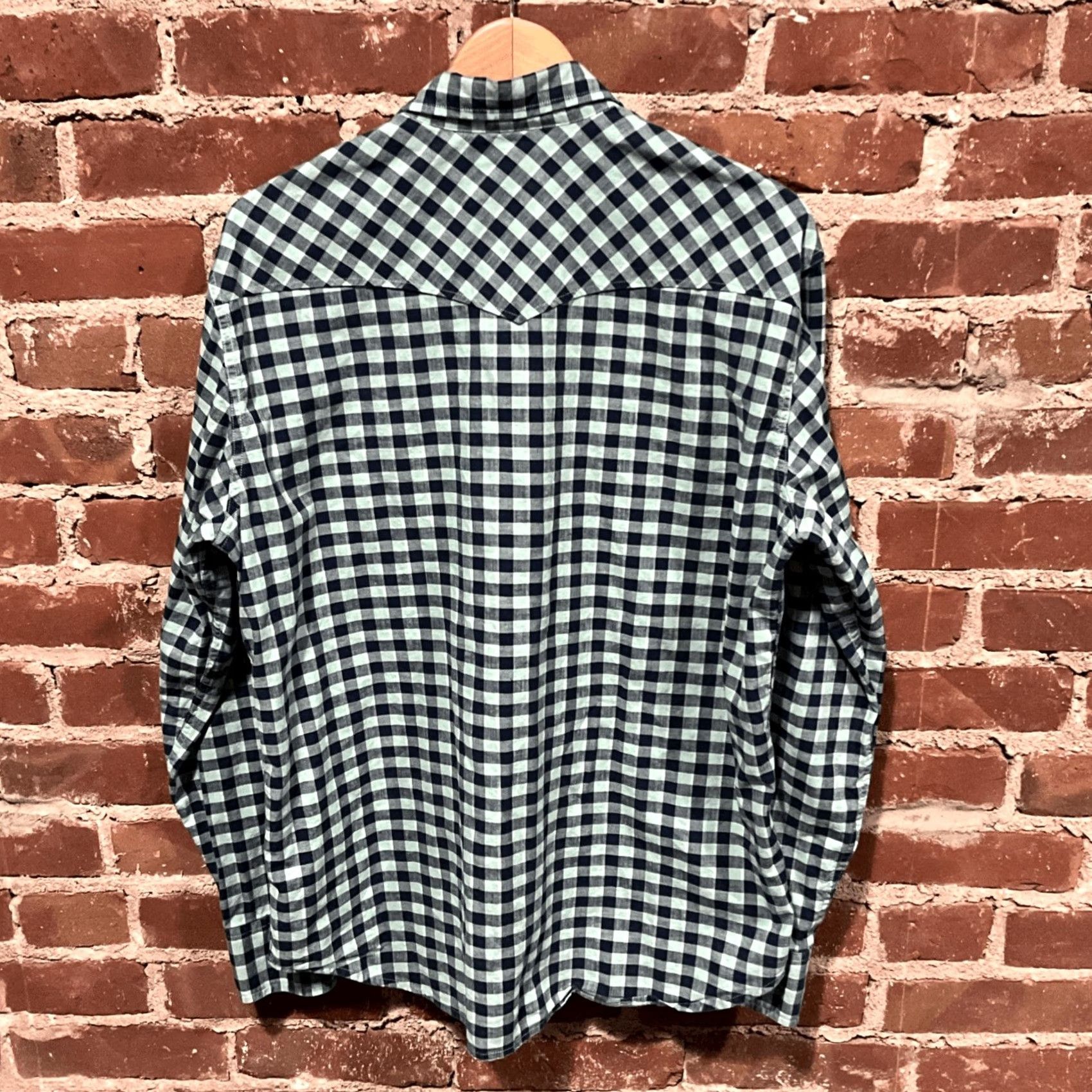 Lucky Brand Lucky Brand Shirt Mens Large Green Blue Plaid Pearl Snap Long Sleeve Cowboy Casual Button-Up Size US L / EU 52-54 / 3 - 3 Thumbnail