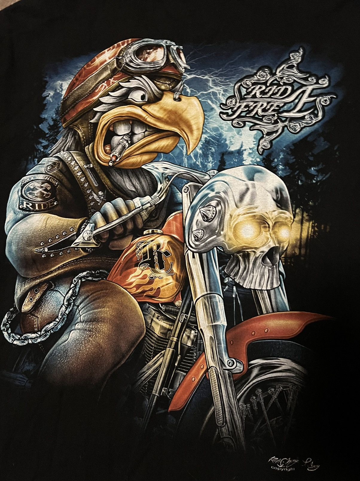 Vintage Vintage Rock Chang x Harley Riding Eagle Shirt size Large Size US L / EU 52-54 / 3 - 7 Thumbnail
