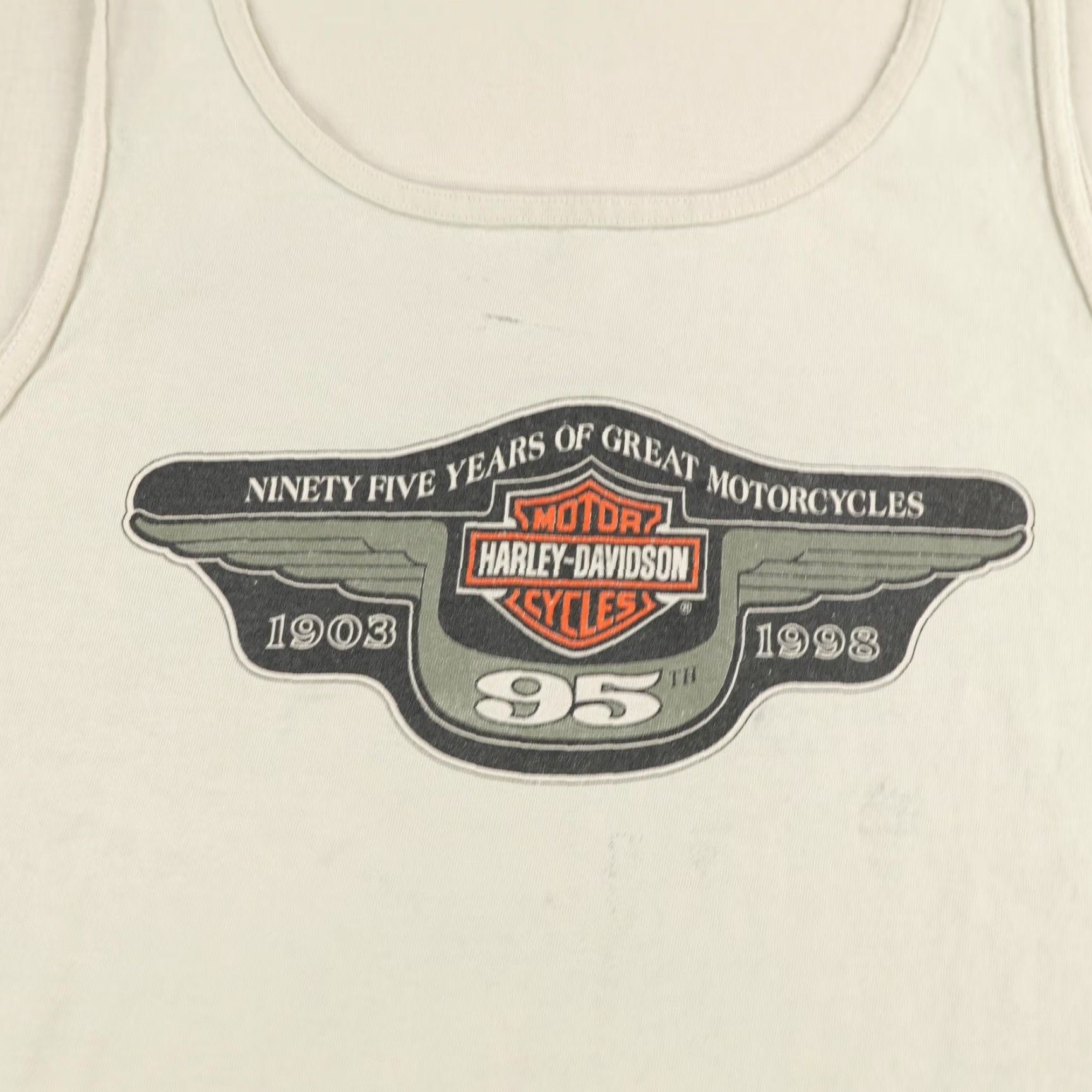 Harley Davidson VINTAGE Harley-Davidson Tank Top Mens 3XL Cotton Biker Motorcycle 90s Distressed White Size US XXL / EU 58 / 5 - 2 Thumbnail
