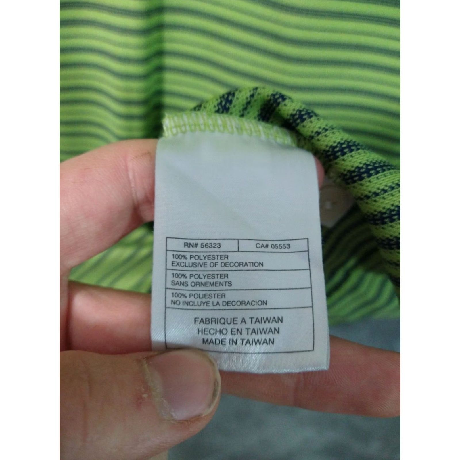 Nike Nike Golf Shirt Mens L Green Striped Polo Dri-Fit Short Sleeve Casual Sports Shirts Size US L / EU 52-54 / 3 - 6 Thumbnail