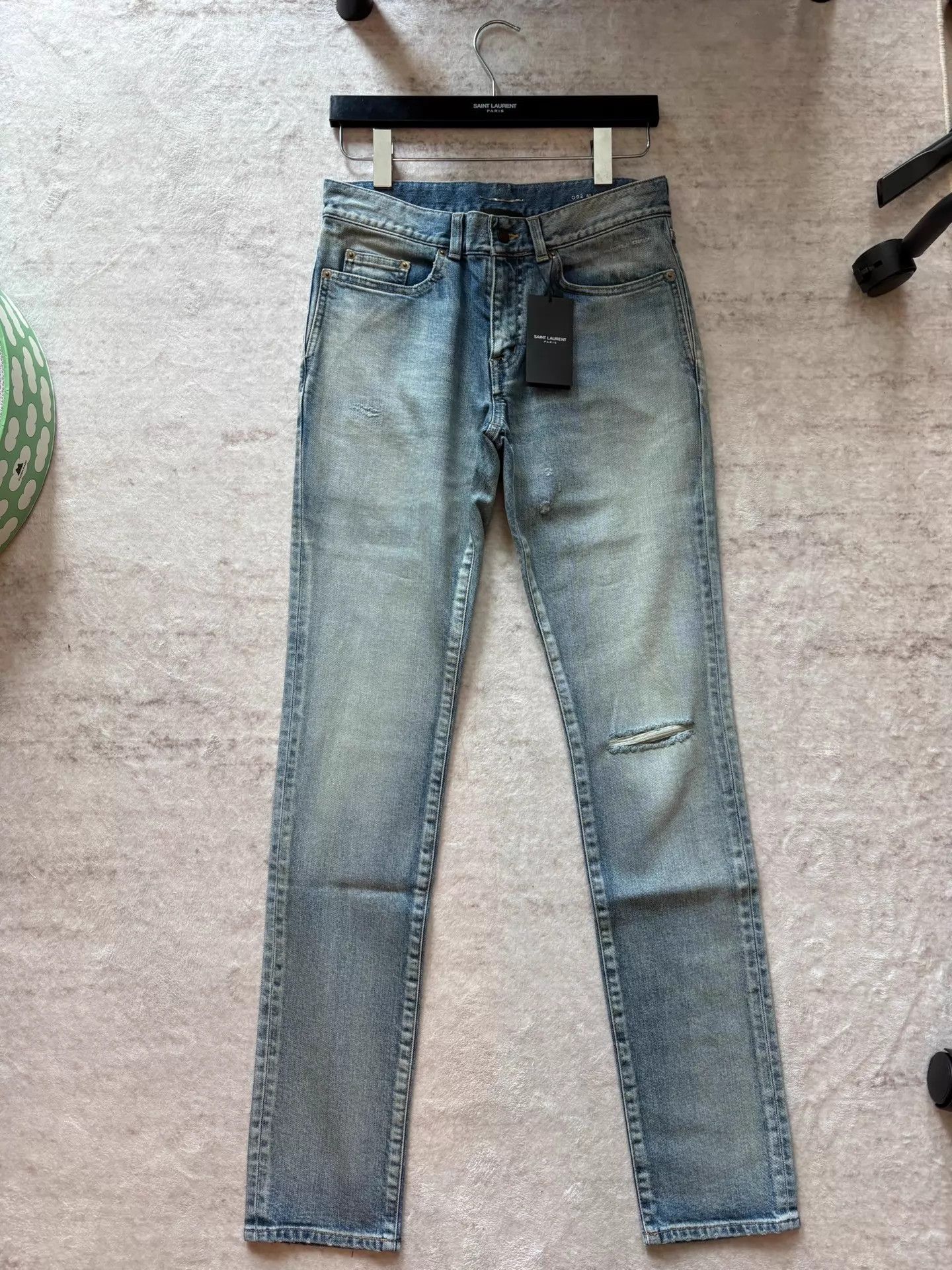Saint Laurent Paris Saint Laurent D02 SK Skinny Jeans One Side Ripped Size US 29 - 1 Thumbnail