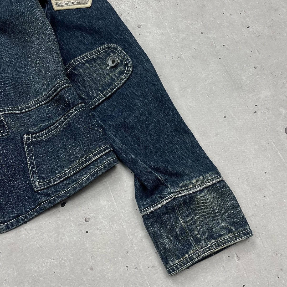 Armani × Vintage Armani Jeans denim jacket with patches indigo 006 style Size L / US 10 / IT 46 - 6 Thumbnail