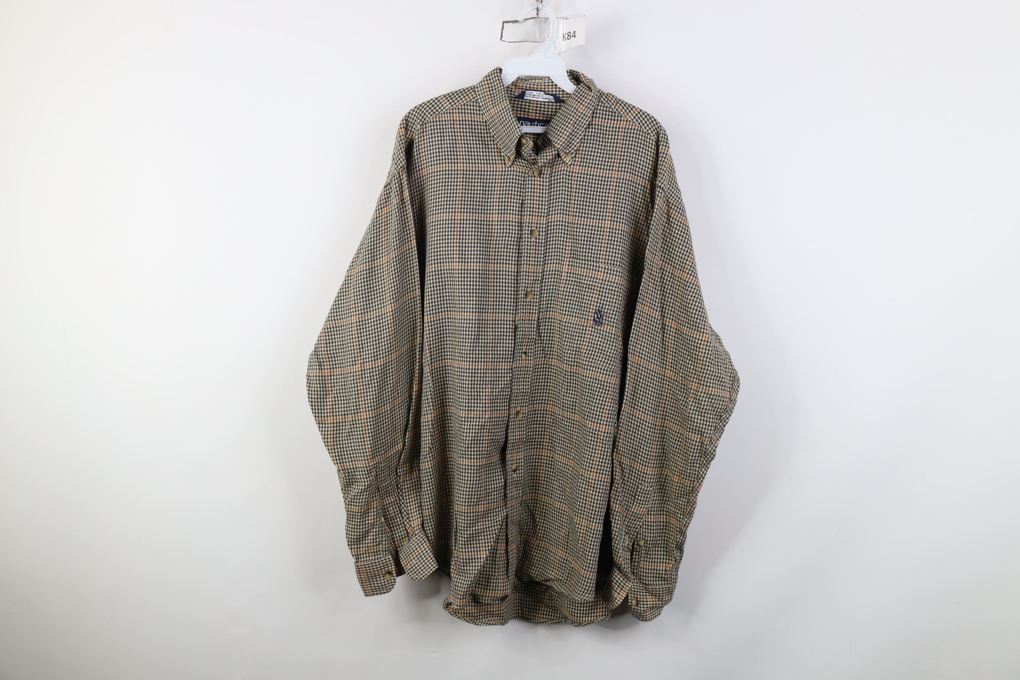 Nautica Vintage 90s Nautica Houndstooth Collared Button Down Shirt Size US L / EU 52-54 / 3 - 1 Thumbnail