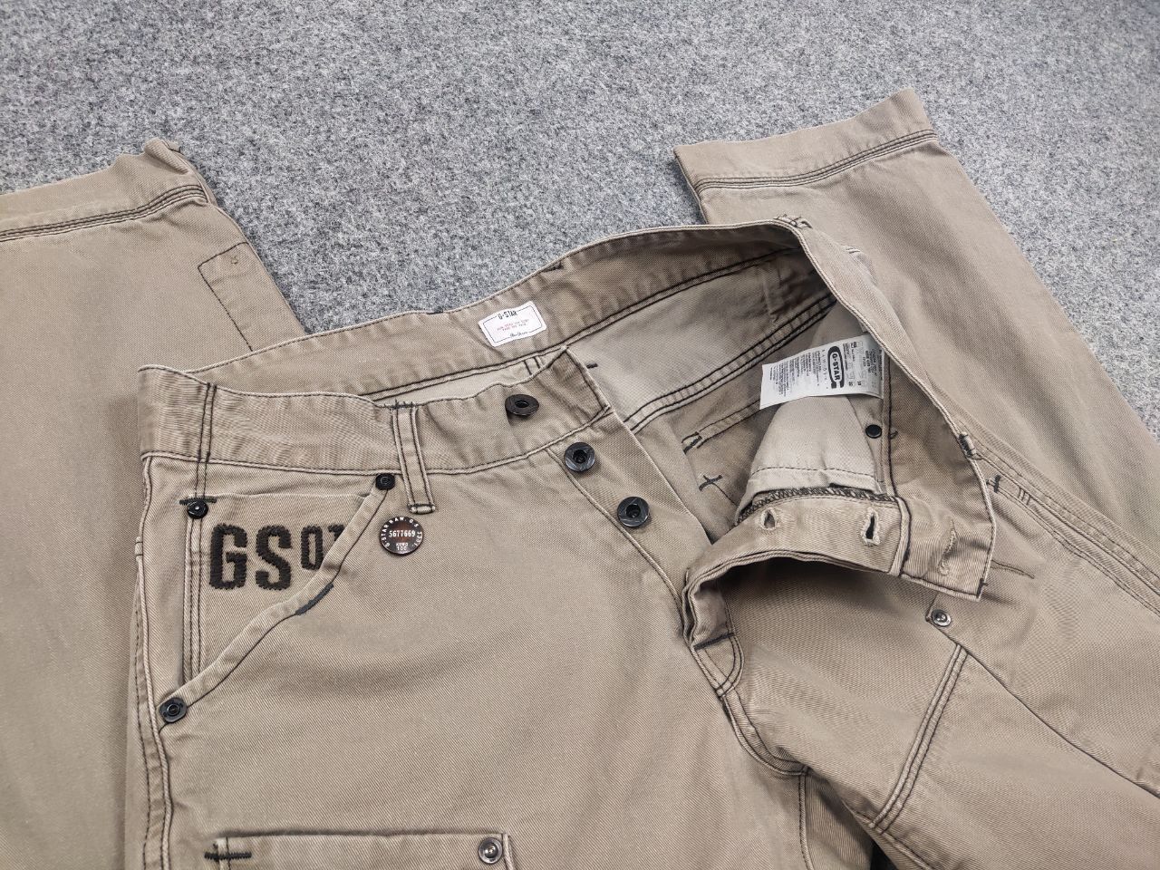 G-Star Vintage g-star raw 3d tapered coj Dark Canvas Cargo Pants Size US 31 - 8 Thumbnail