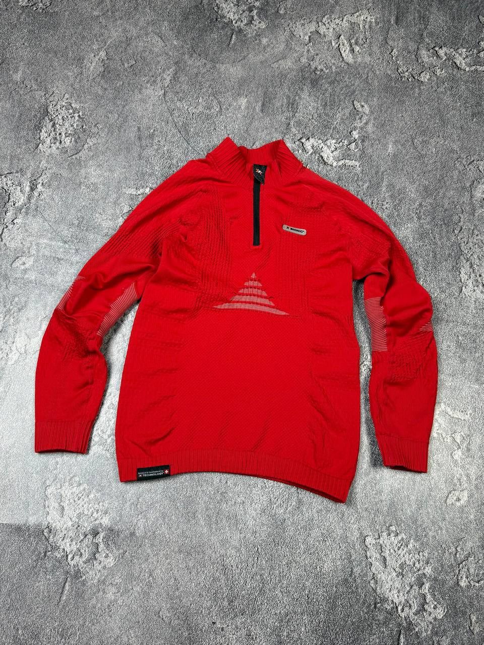 Vintage X Bionic Red Quarter Zip Longsleeve Outdoor Style Size M / US 6-8 / IT 42-44 - 2 Thumbnail