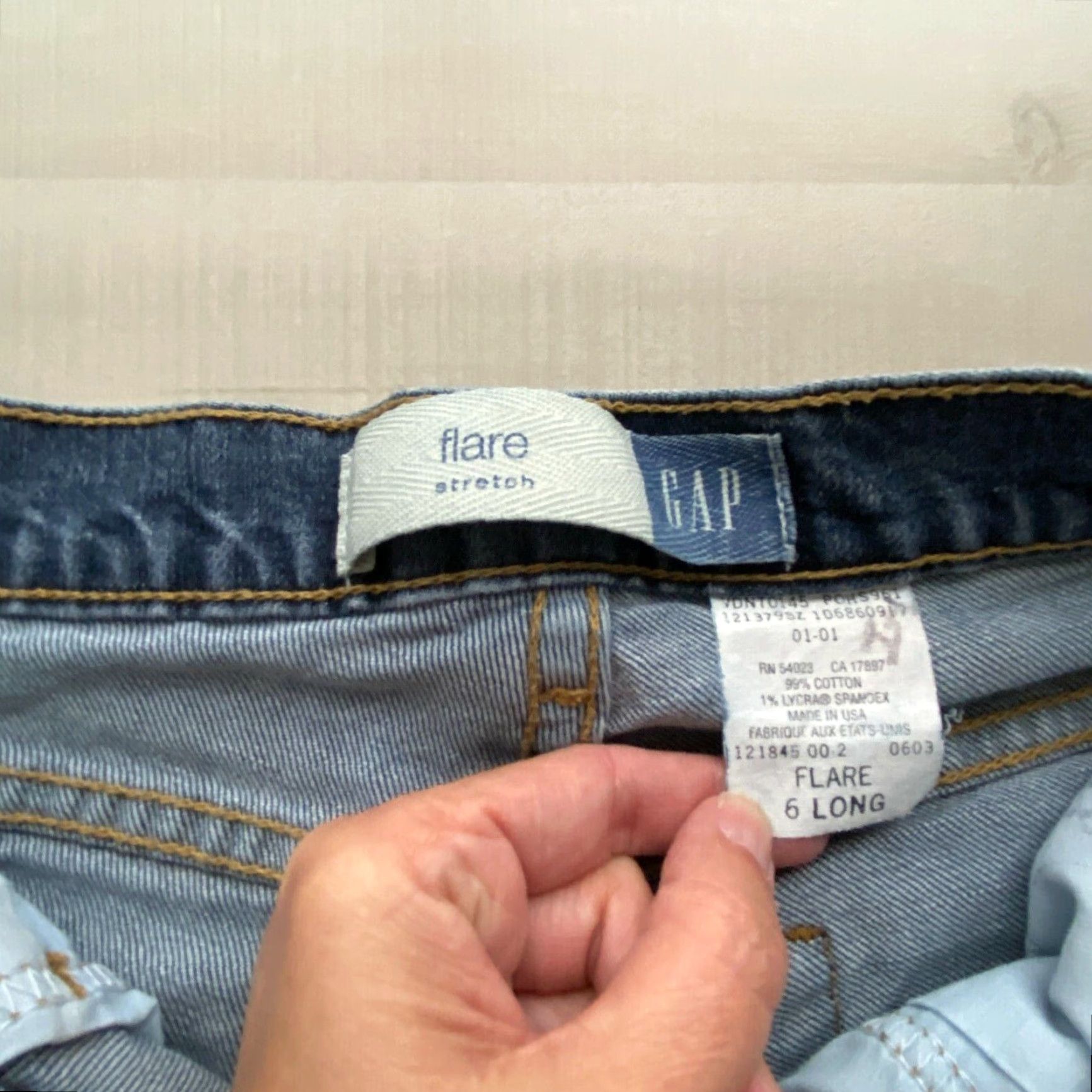 Gap GAP Womens Flare Jeans 6 Long Blue Stretch Size 28" / US 6 / IT 42 - 4 Thumbnail