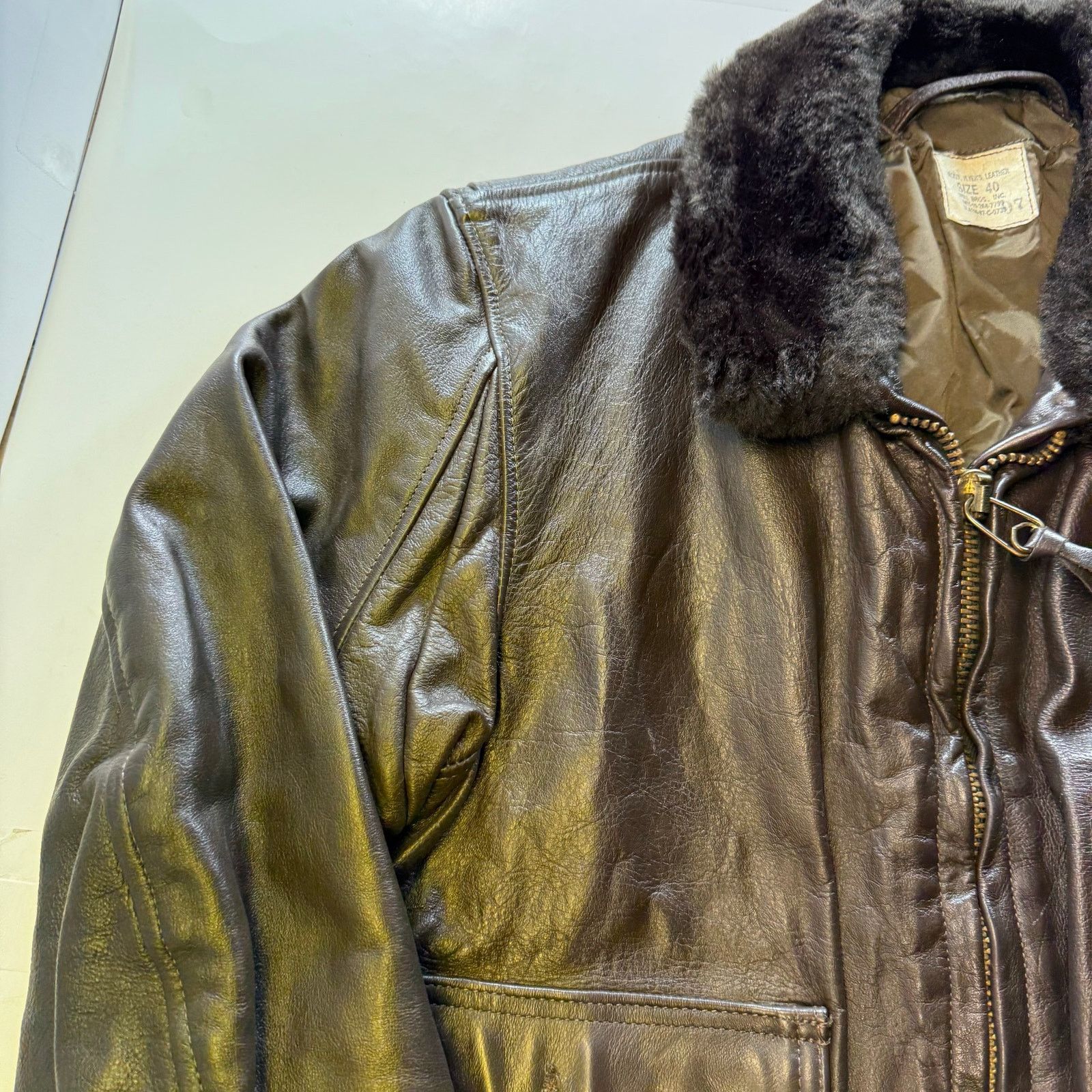 Other Jacket Flyer Leather Brill Bros Inc. Brown/Brown Size 40 Size US XXS / EU 40 - 11 Thumbnail