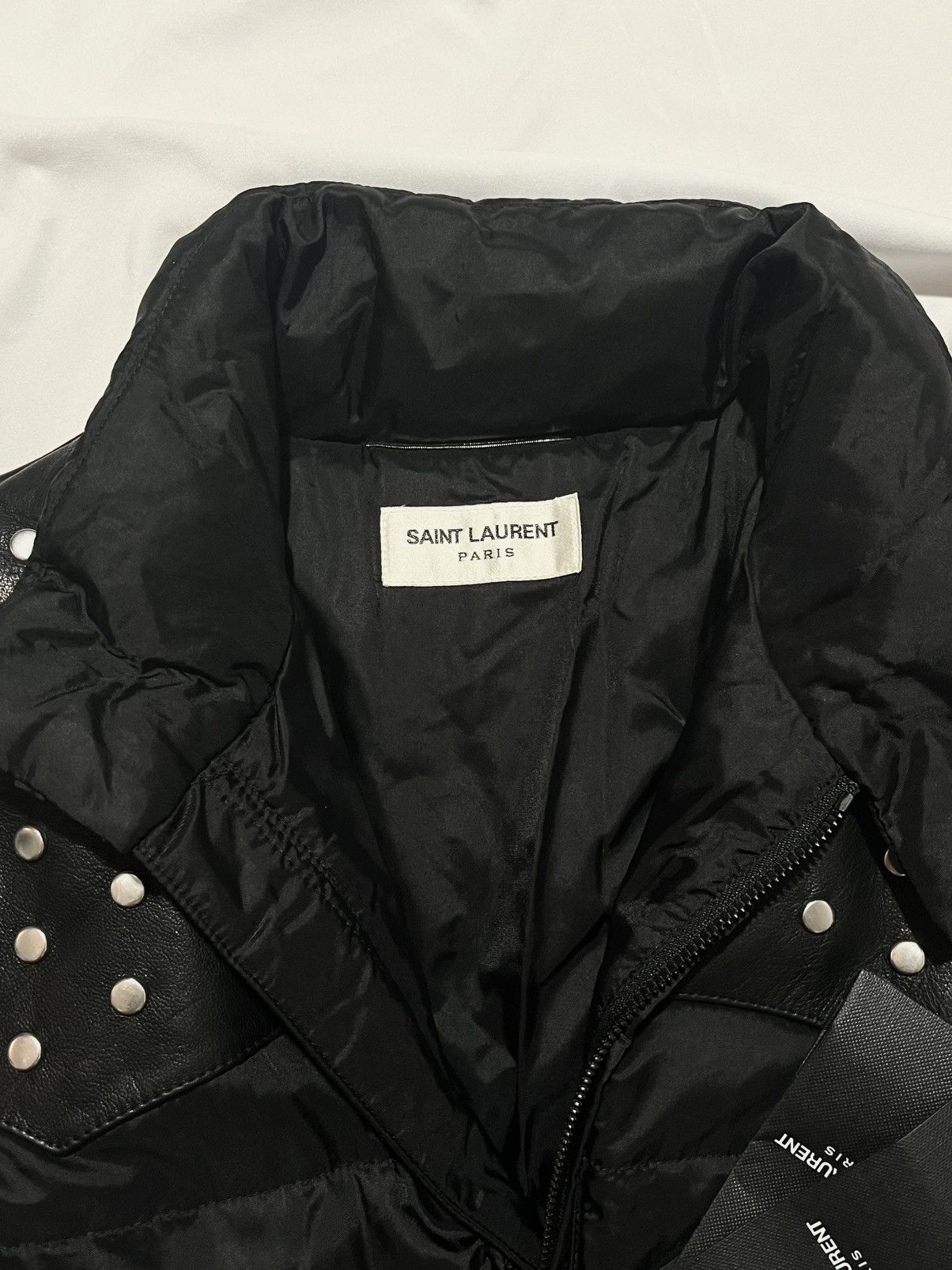 Saint Laurent Paris SAINT LAURENT PARIS 2014 STUDDED PUFFER x LEATHER JACKET Size US S / EU 44-46 / 1 - 7 Thumbnail