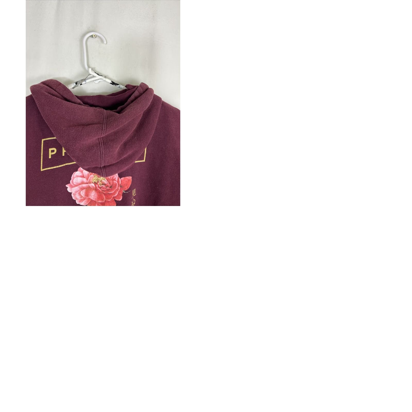 Primitive Primitive Mens Medium Maroon Pullover Hoodie Flower Asian Characters Size US M / EU 48-50 / 2 - 9 Thumbnail