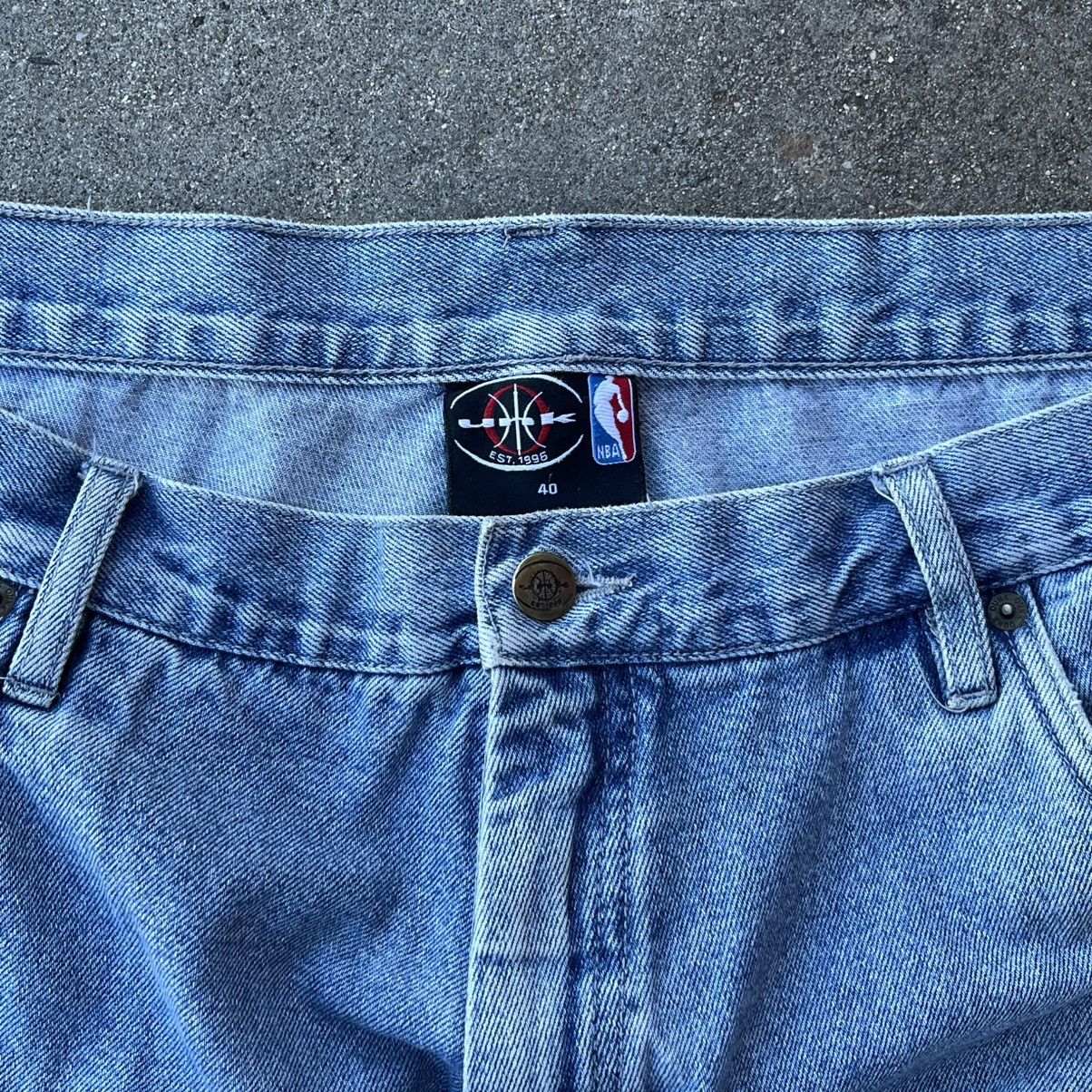 NBA × Vintage Vintage Late 90’s Y2K UNK x NBA Distressed Jeans Sz 40 Size US 40 / EU 56 - 2 Thumbnail