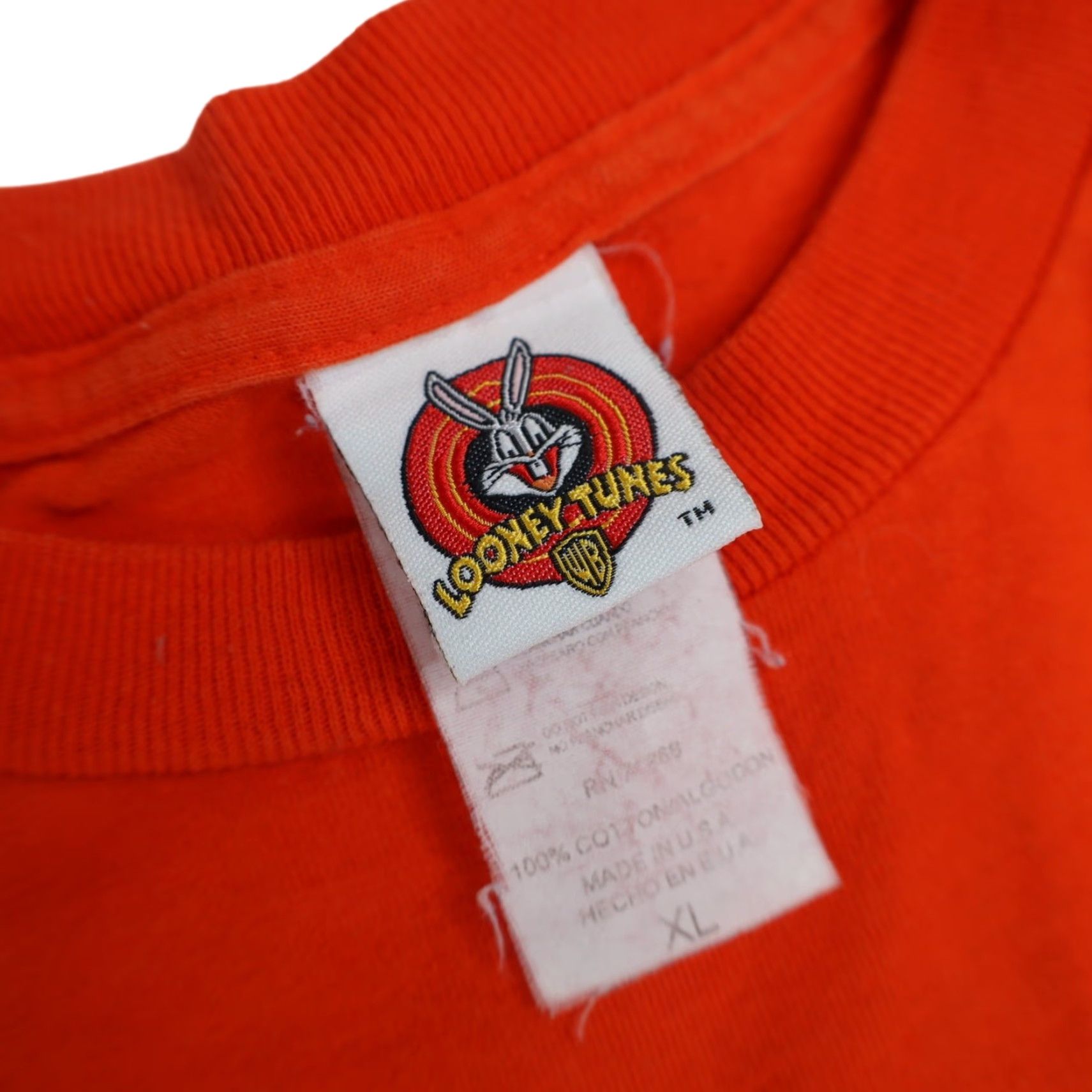 Vintage VINTAGE Looney Tunes Halloween Mens XL Graphic T Shirt Orange Size US XL / EU 56 / 4 - 6 Thumbnail