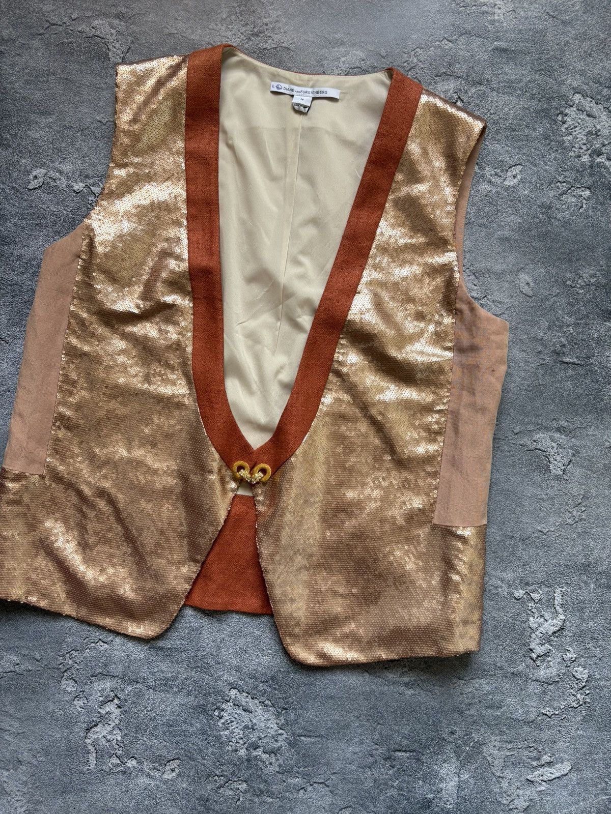 Diane von Furstenberg Diane Von Furstenberg Y2K Sequin Vest & Pants Set Suit Rare Size M / US 6-8 / IT 42-44 - 5 Thumbnail