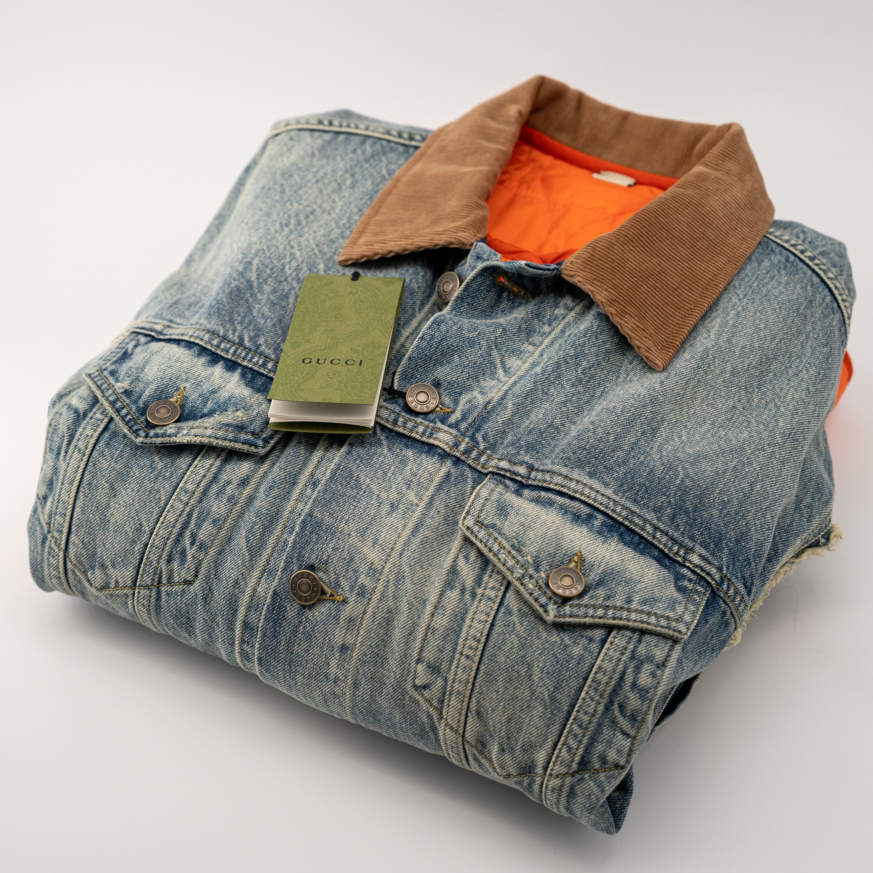 Gucci 48 M - Gucci Reversible Denim Ripstop Jacket Orange Size US M / EU 48-50 / 2 - 9 Thumbnail