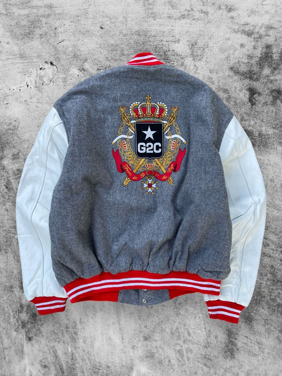 Hysteric Glamour × Japanese Brand × Vintage 🔥Vintage G2C by Andrew Donahue Leather Sleeve Varsity Jacket Size US XXL / EU 58 / 5 - 2 Thumbnail