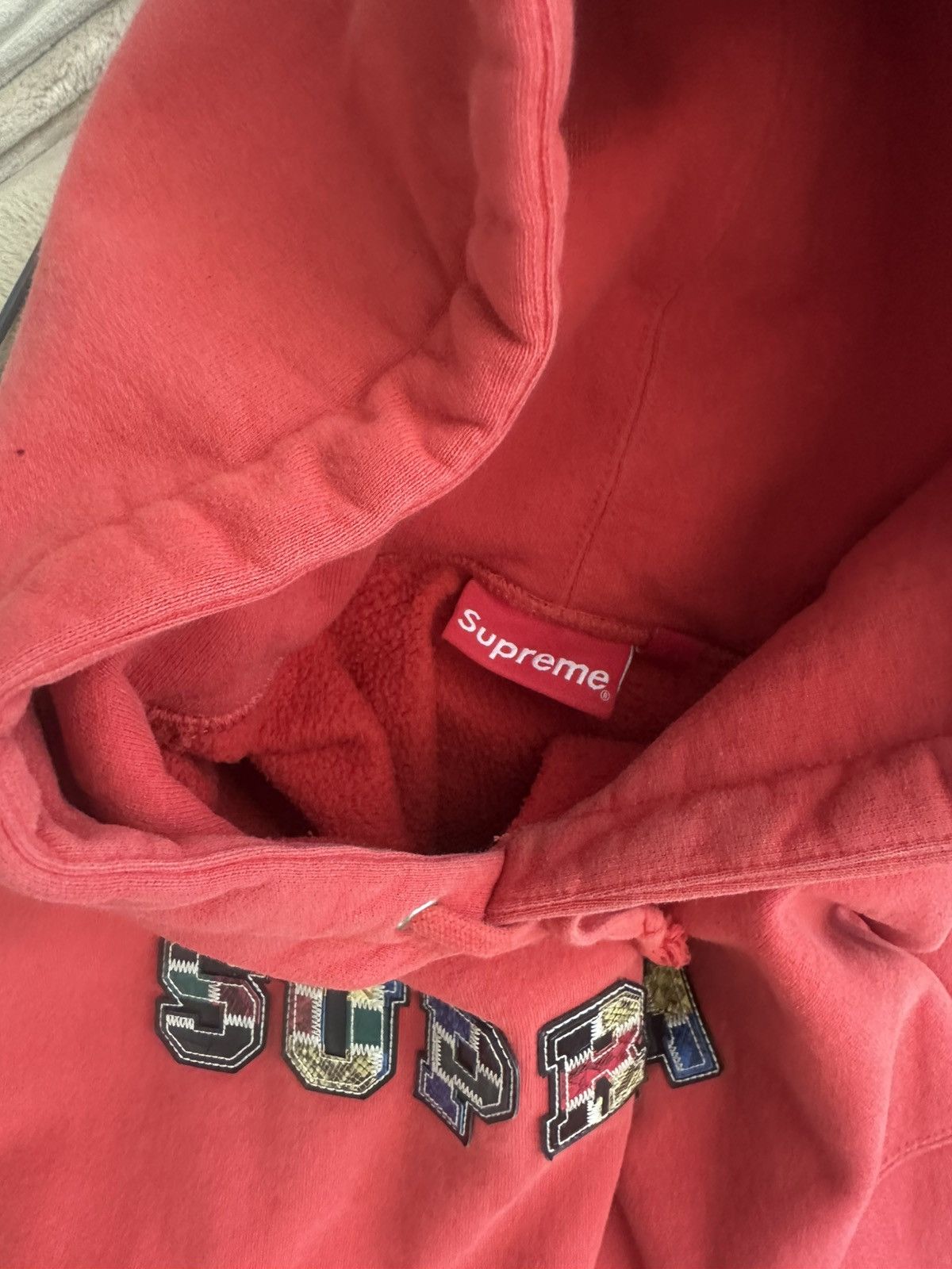 Supreme Supreme Collegiate Patchwork Leather Hooded Sweatshirt Size US M / EU 48-50 / 2 - 3 Thumbnail