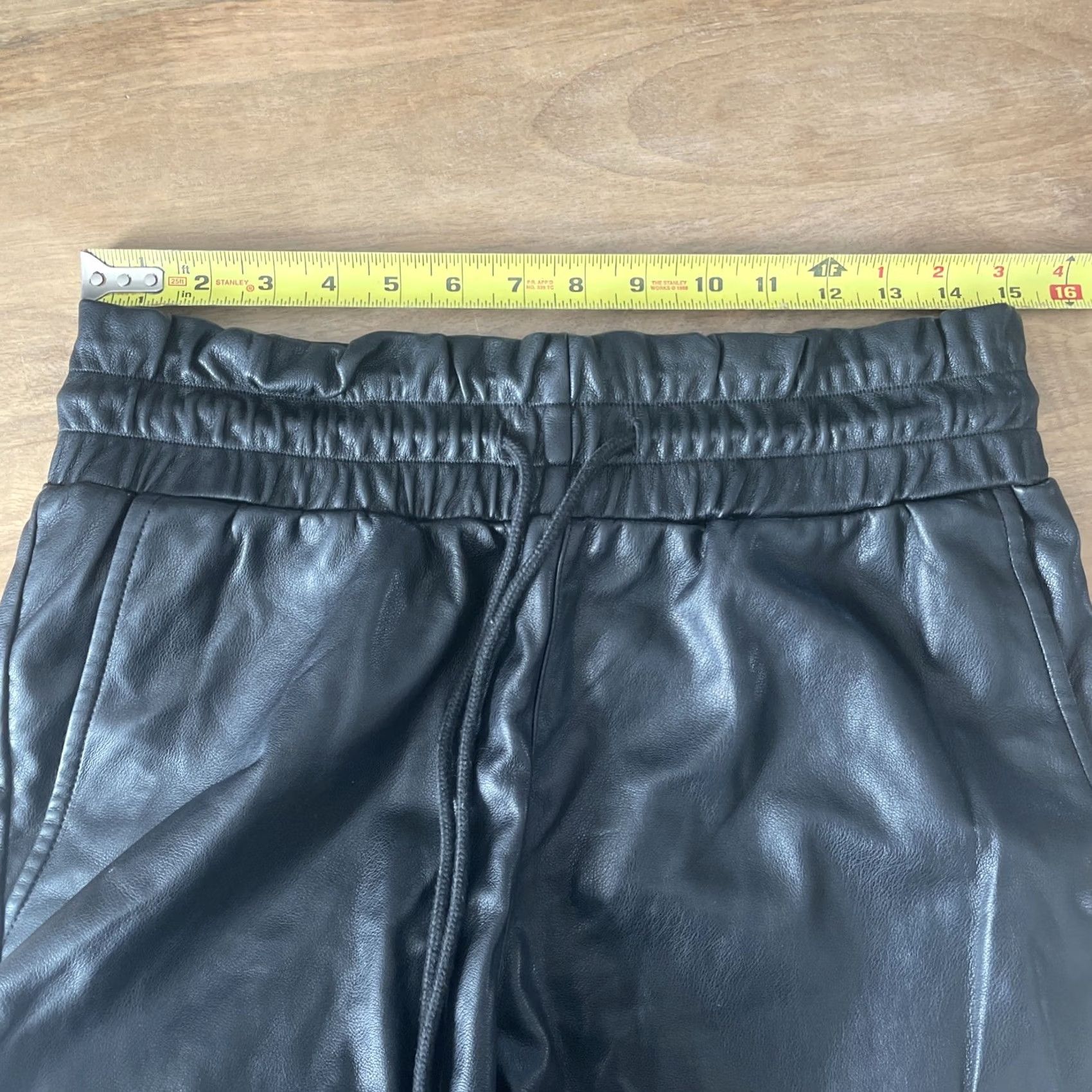 7 For All Mankind 7 For All Mankind Faux Leather Pants Women Medium Black Jogger Tapered Grunge Bike | Hip Hop | City | Pockets | High Rise | W Size 32" / US 10 / IT 46 - 7 Thumbnail