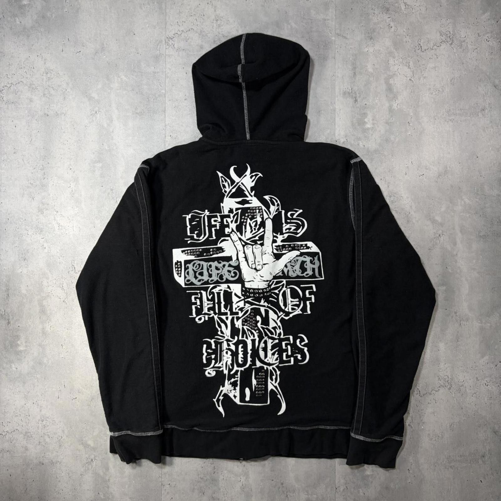 Other Y2L Black Label Grunge Thermal Lined Gothic Zip Up Hoodie Size US L / EU 52-54 / 3 - 2 Thumbnail