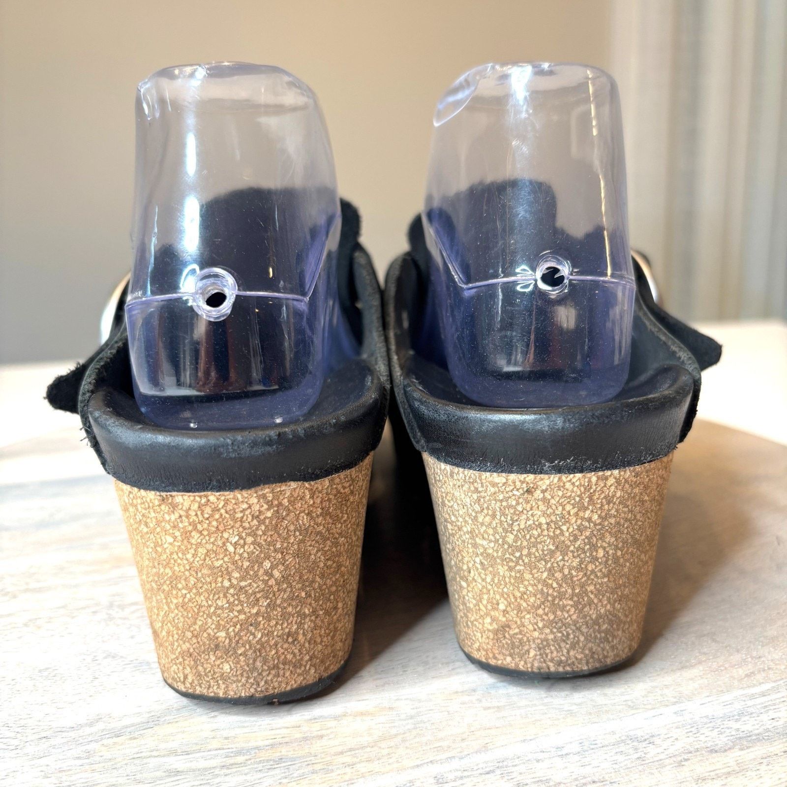 Birkenstock PapilliovMary Black Suede Leather Wedge Clogs 39 US Size 8 Size US 8 / IT 38 - 7 Thumbnail