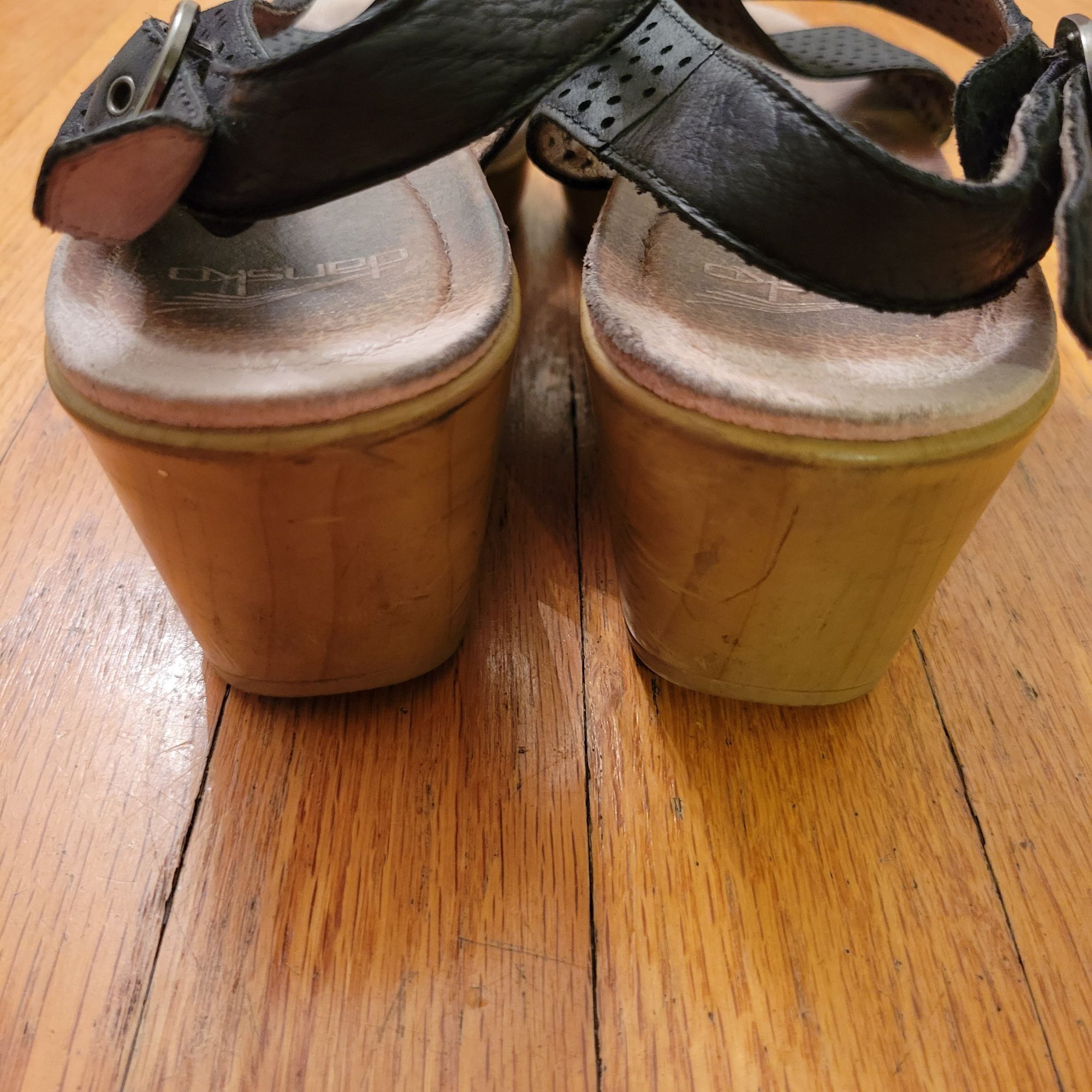 Dansko Dansko JACINDA Perforated Leather Sandals 41 Black Tan Wedge Size US 11 / IT 41 - 4 Thumbnail
