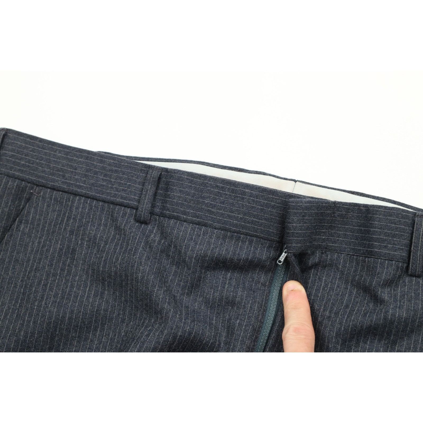 Vintage Vintage 70s Wool Pinstriped 3 Piece Suit Bell Bottoms Size 42R - 18 Thumbnail