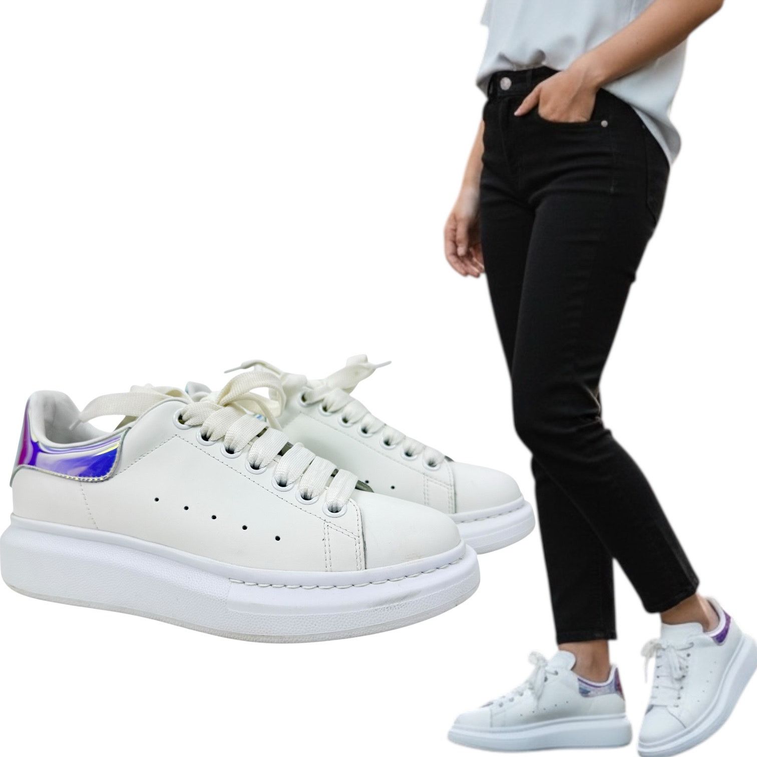 Alexander McQueen Alexander Mcqueen Oversized Pearlescent Sneakers Shock Pink Size US 8.5 / IT 38.5 - 1 Thumbnail