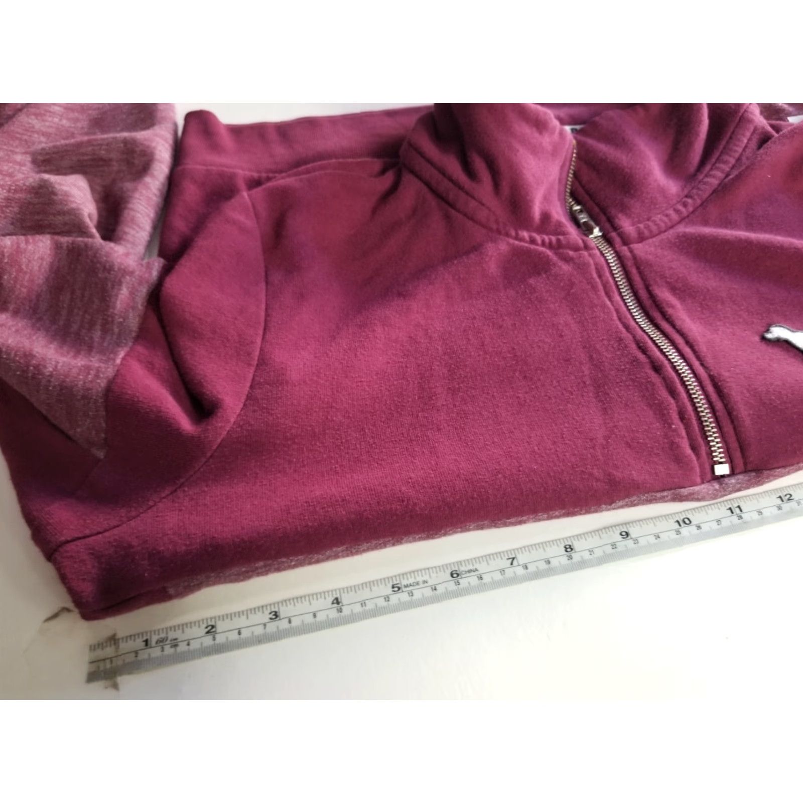 Victoria's Secret Victoria's Secret PINK Long Sleeve Zip Sweatshirt L Burgundy Pink Women Women Regular Full Zip Activewear Casual Size L / US 10 / IT 46 - 3 Thumbnail
