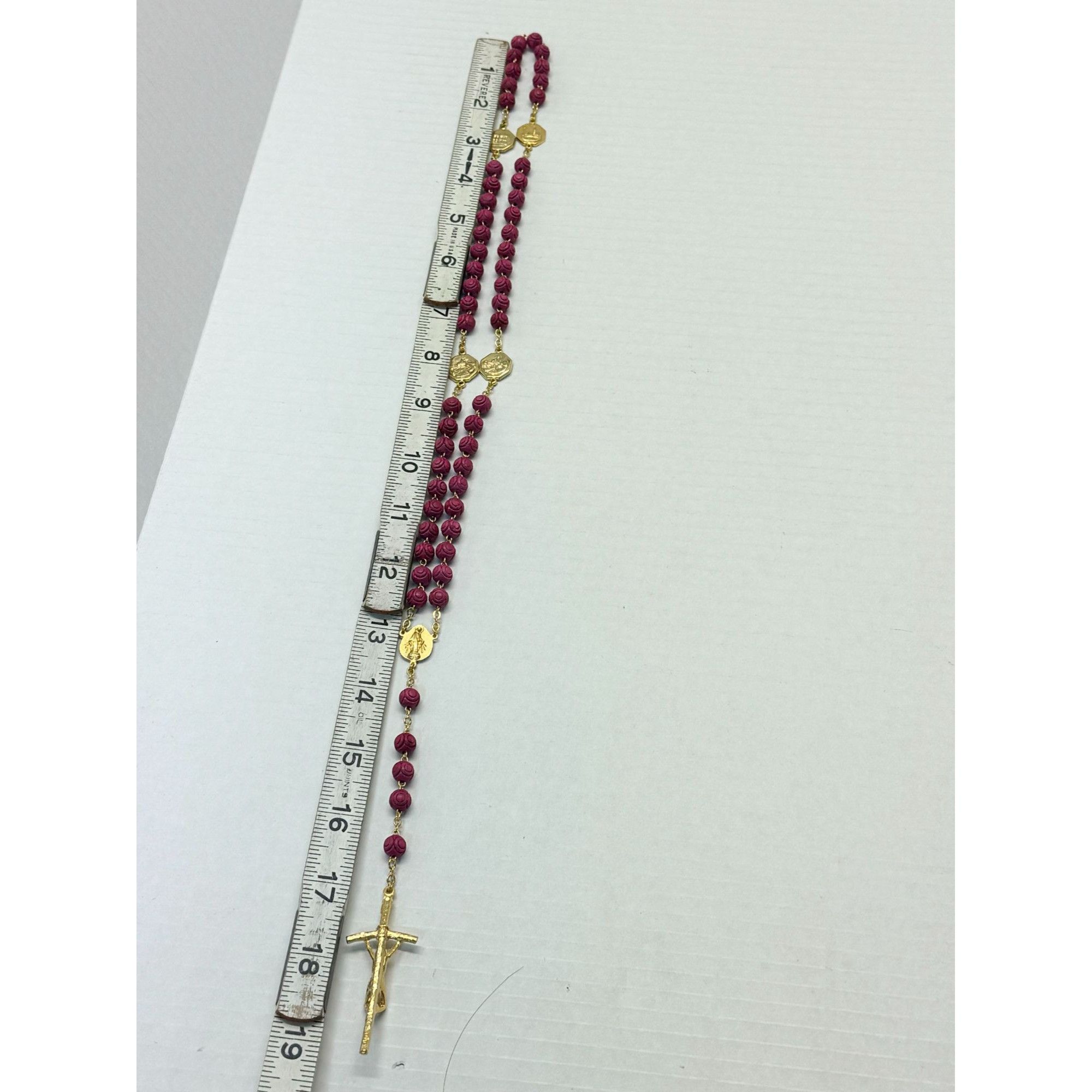 Vintage Vintage pink rosary cross crucifix necklace Size ONE SIZE - 6 Thumbnail
