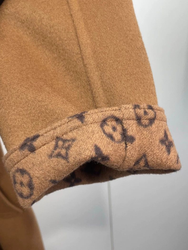 Louis Vuitton Louis Vuitton Brown wool coat with full print of presbyopi Size XS / US 0-2 / IT 36-38 - 3 Thumbnail