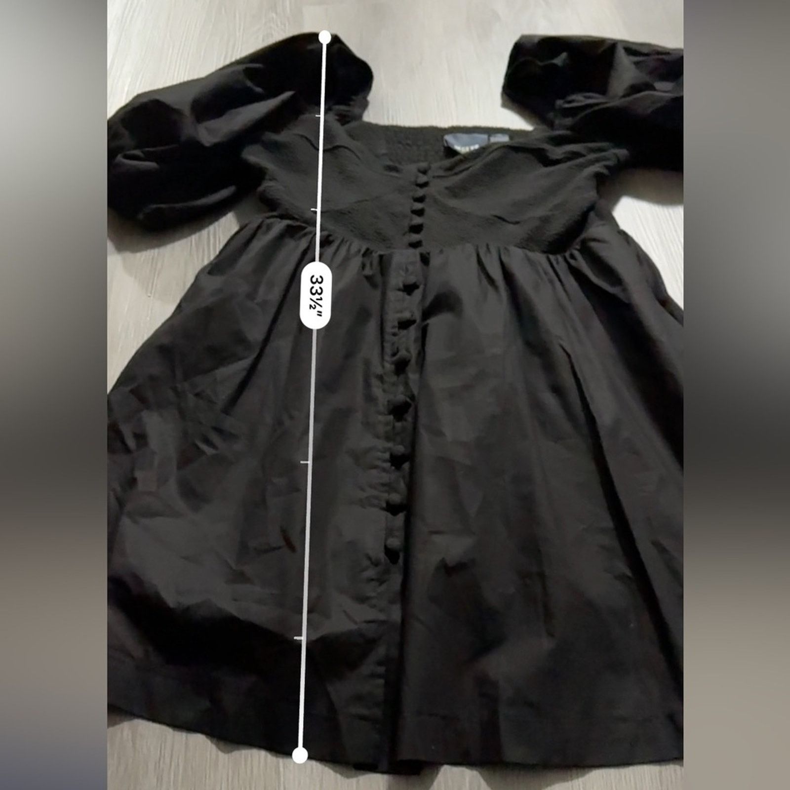 Anthropologie Anthropologie Maeve Puff Sleeve Black Mini Dress Size L NWT Size L / US 10 / IT 46 - 10 Thumbnail