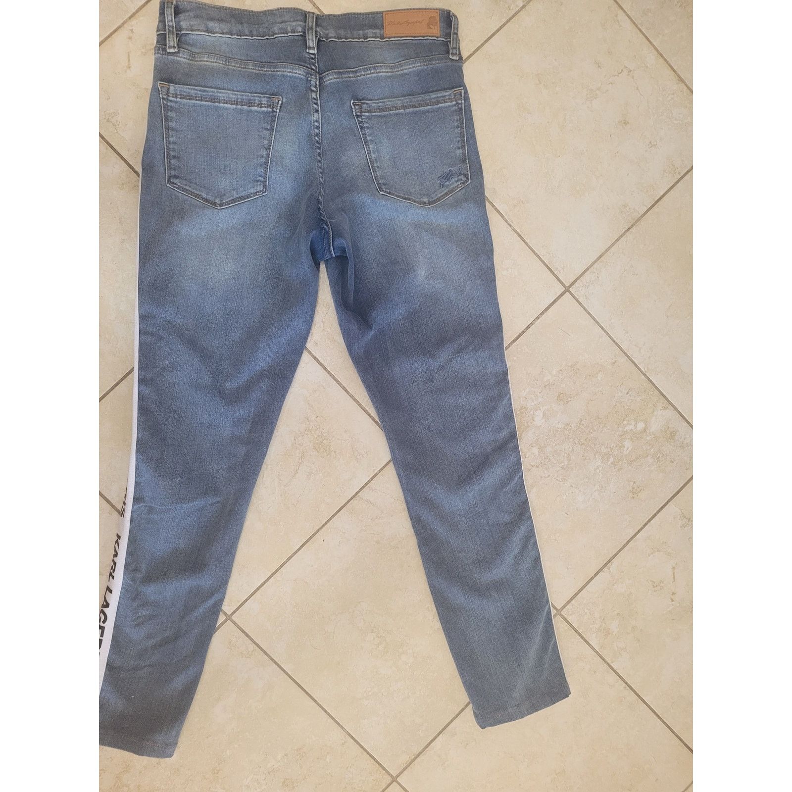 Karl Lagerfeld Karl Lagerfeld Paris Women Skinny Jeans Tape Logo Sides Sz 4 Size 27" / US 4 / IT 40 - 4 Thumbnail