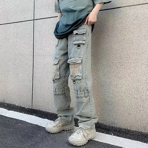 Japanese Brand Miyahara x Kin Pockets Y2K Streetwear Ripped Jeans Size US 36 / EU 52 - 4 Thumbnail