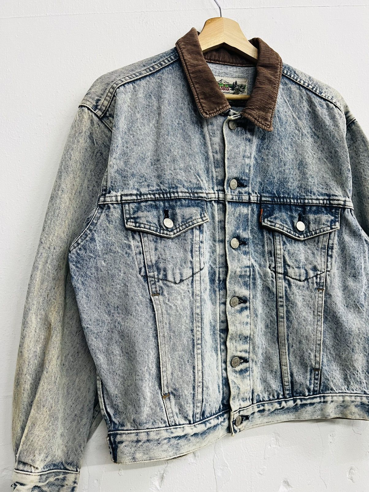 Levi's × Levi's Vintage Clothing × Vintage VINTAGE LEVIS ALASKA ORANGE TAB J02 ACID WASH DENIM JACKET Size US M / EU 48-50 / 2 - 5 Thumbnail