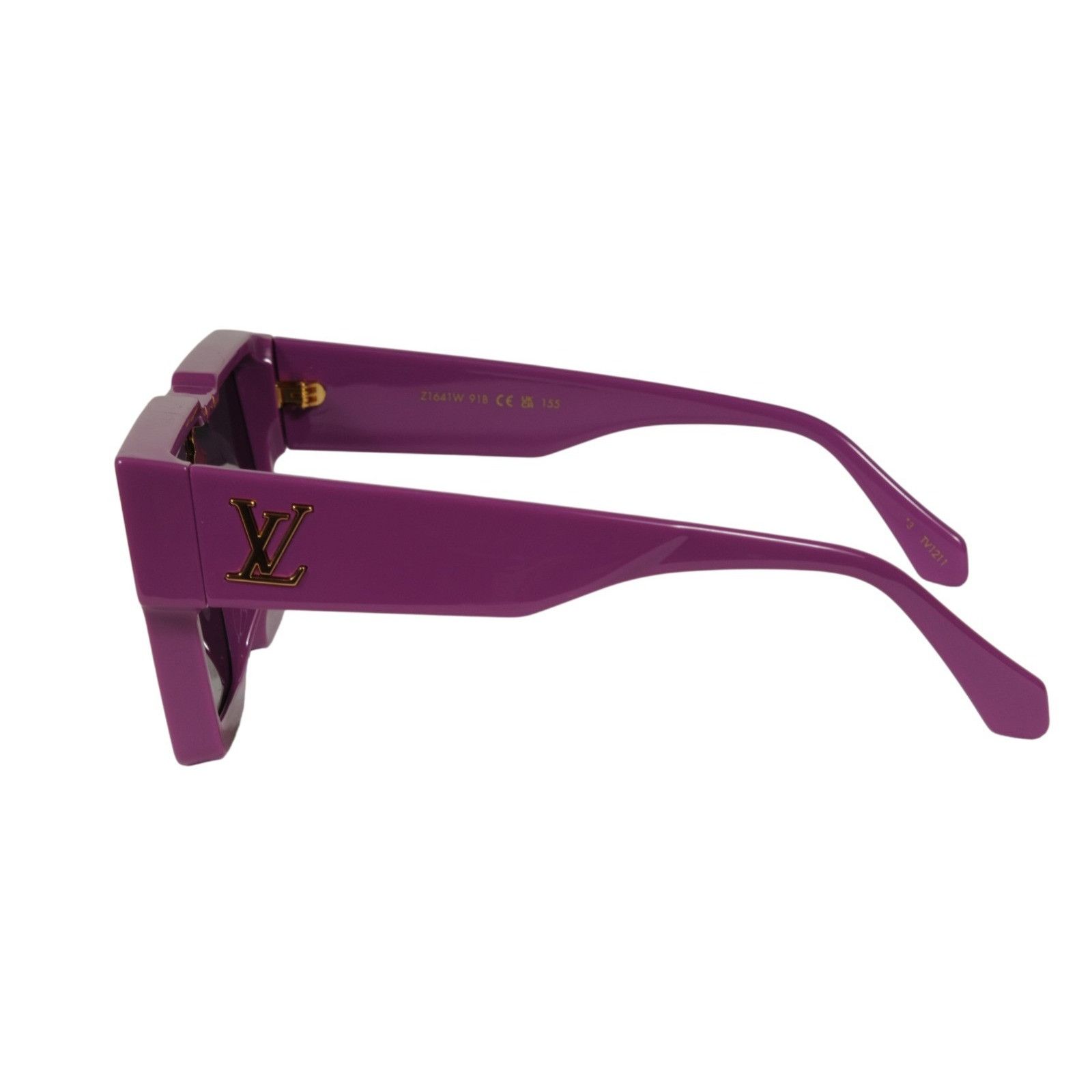 Louis Vuitton Cyclone Sunglasses Purple Square Acetate Glass Size ONE SIZE - 10 Thumbnail