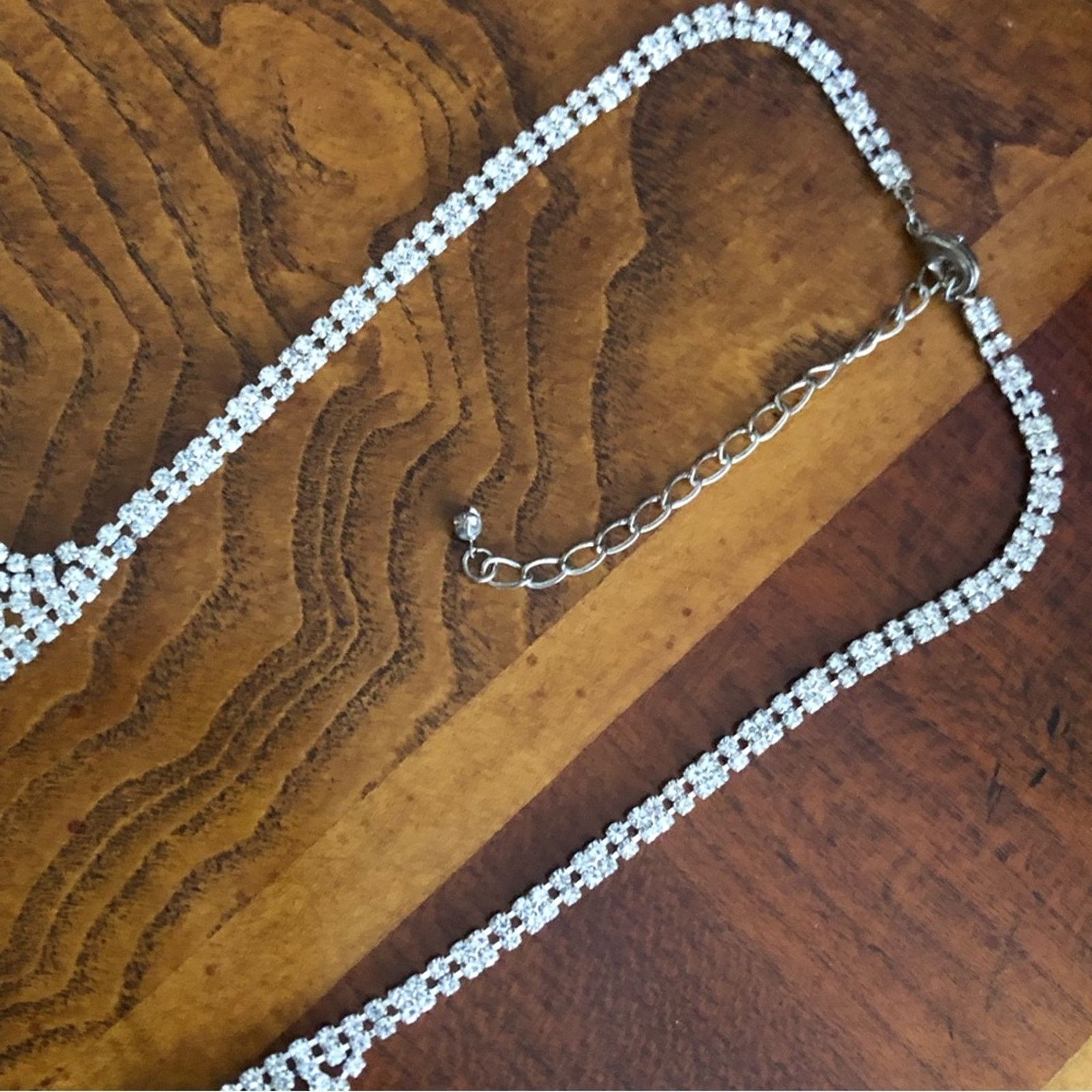 Jewelry Elegant clear rhinestone fringe necklace Size ONE SIZE - 11 Thumbnail
