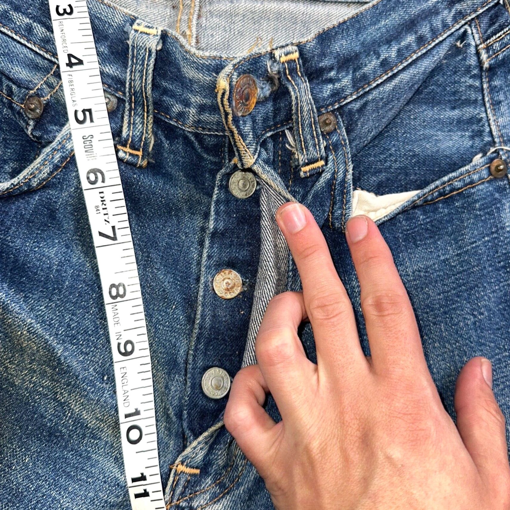 Levi's VINTAGE Levi's 501 XX Jeans Main Selling Point Fashion Levi's 501 Series Denim Jeans 27x30 USA 60s 70s 60s Straight Mens Blue Cotton Button Distressed Size US 27 - 7 Thumbnail