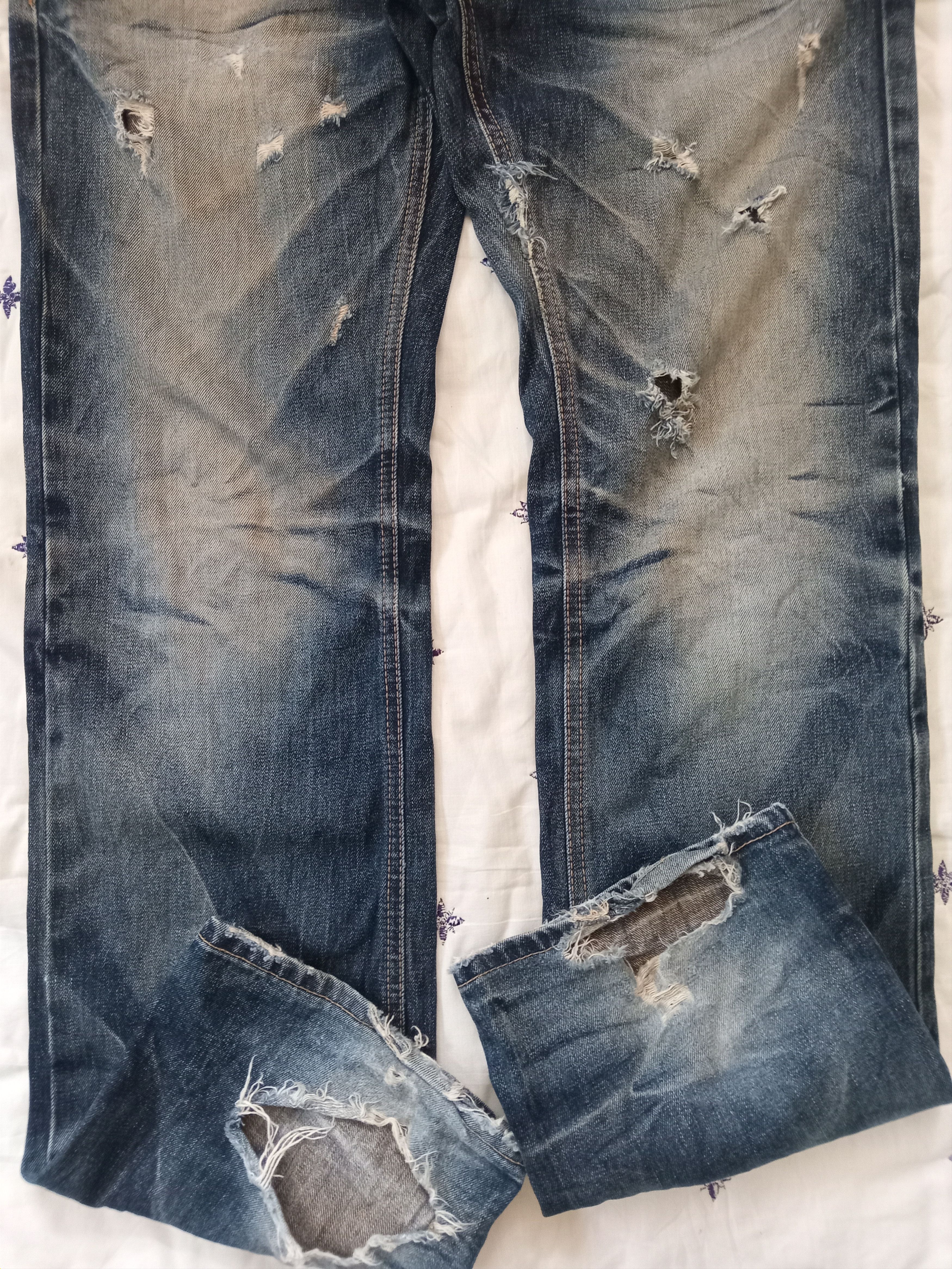 Hysteric Glamour × Japanese Brand 💥RARE💥WASH&WASH Japanese Faded Distressed Ripped Jeans Size US 33 - 9 Thumbnail