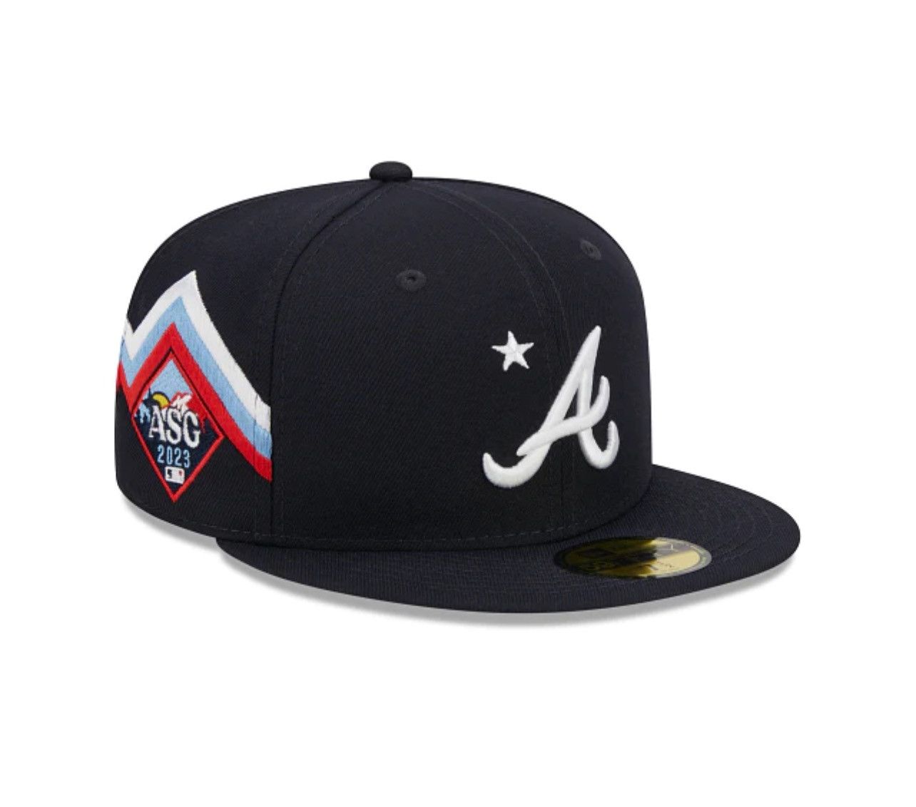 image of New Era Atlanta Braves 2023 All-Star Game Workout 59Fifty Fitted Cap in Black, Men's