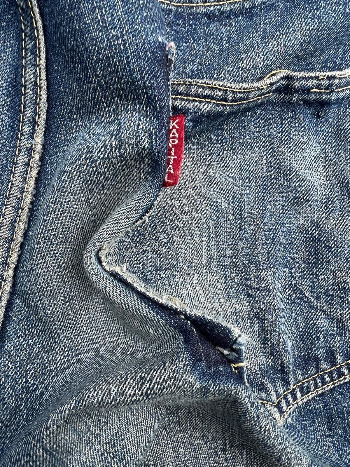 Kapital Kountry Vintage Kapital Distressed Straight Cut Denim Jeans 31x32 Size US 31 - 13 Thumbnail