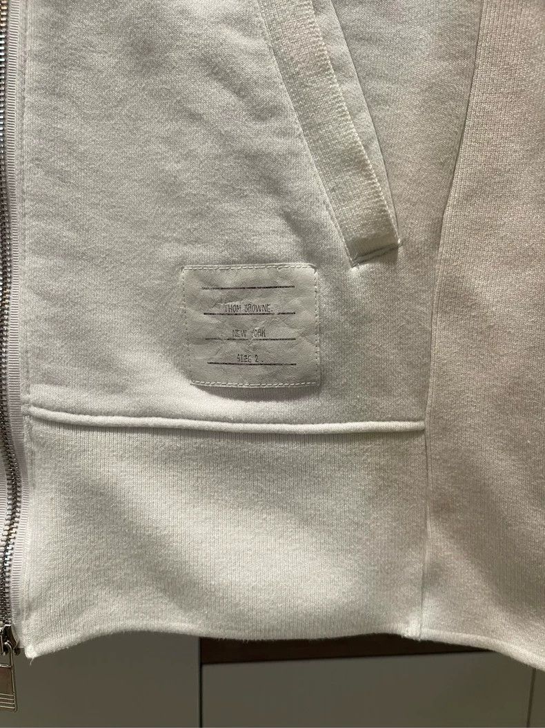 Thom Browne Thom browne White rainbow four-stripe hooded zipper jacket Size US M / EU 48-50 / 2 - 3 Thumbnail