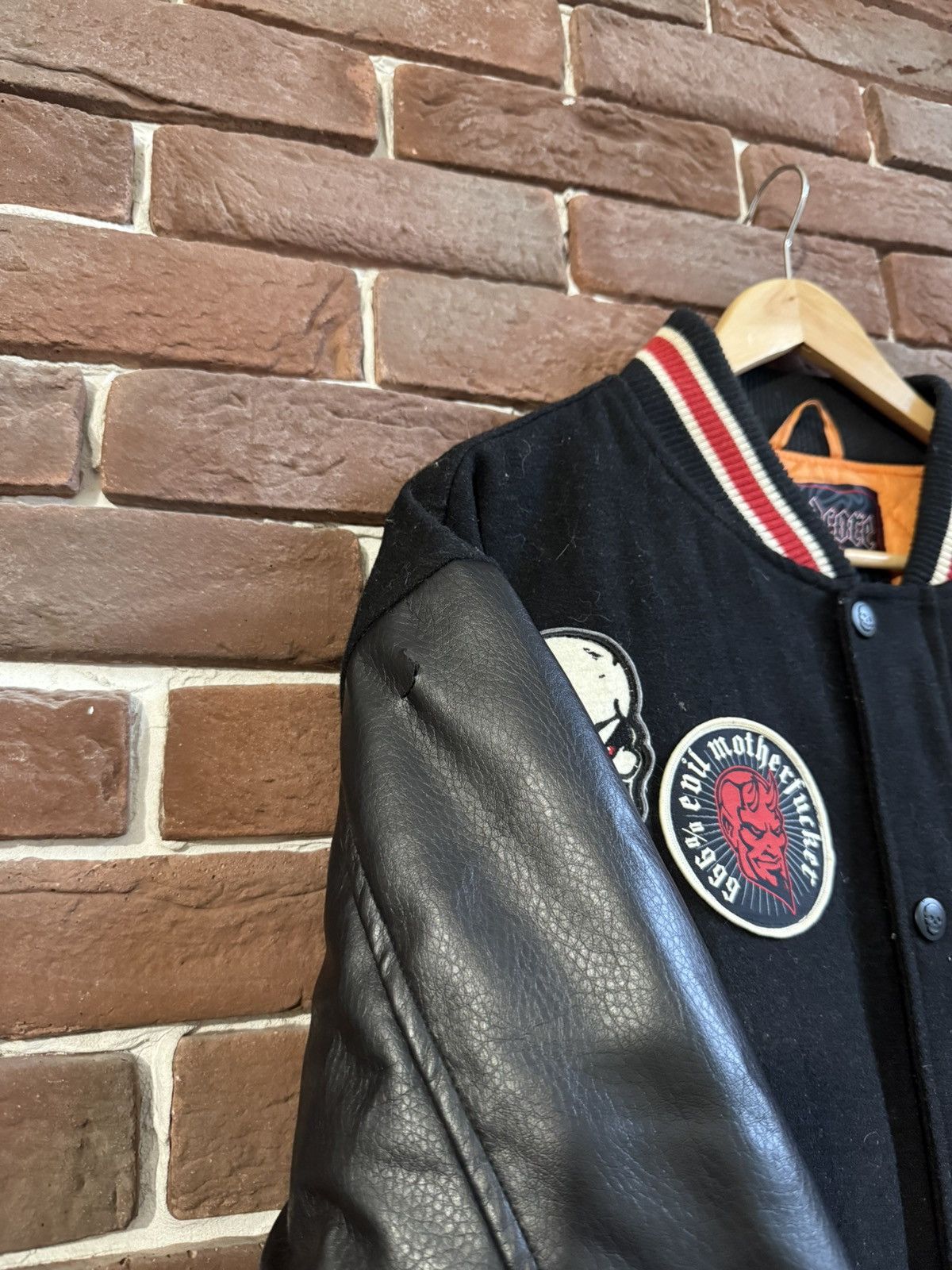 Vintage Rare Hardcore United Varsity Bomber Jacket Gabber L Black Size US L / EU 52-54 / 3 - 4 Thumbnail