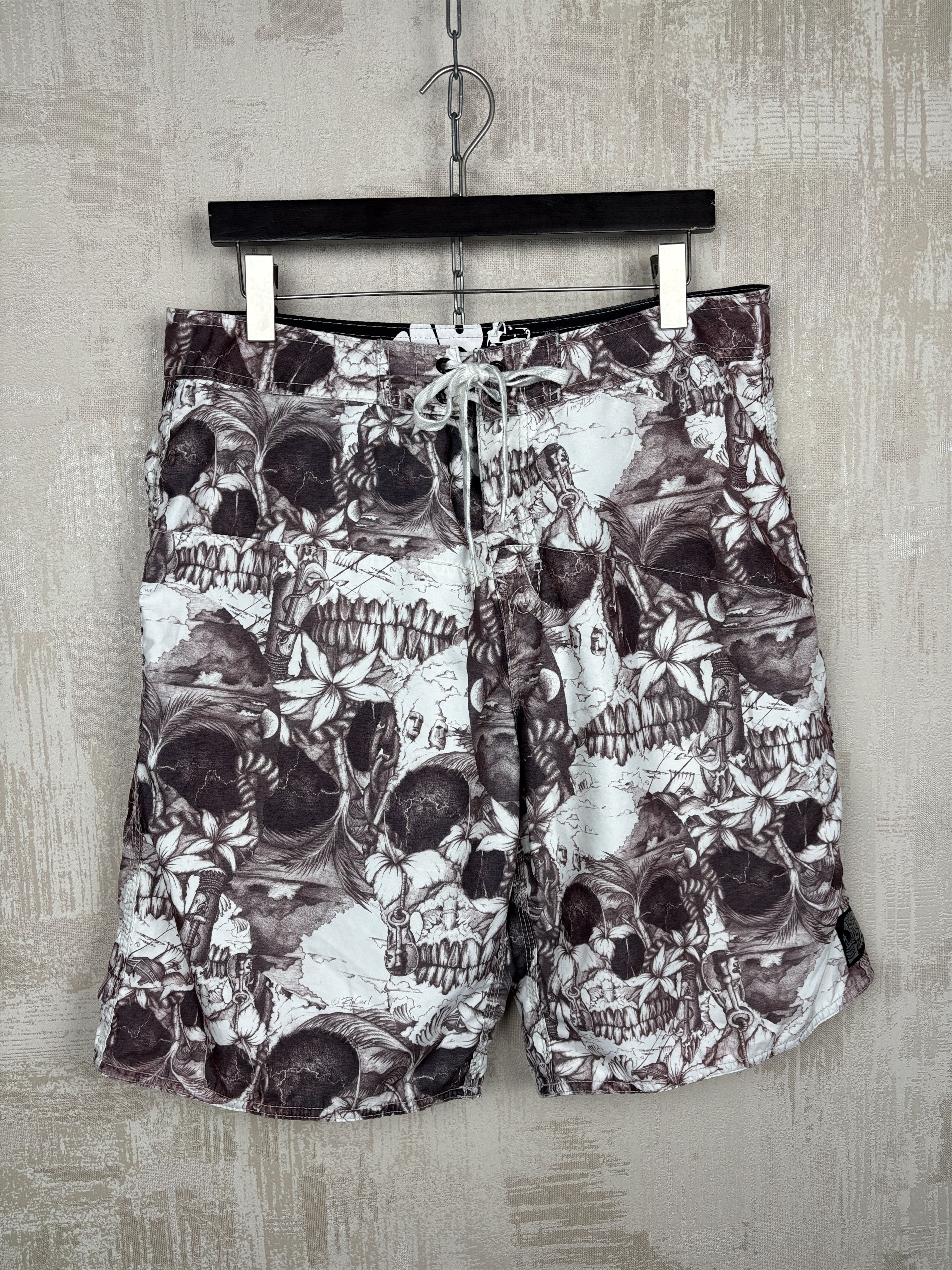 Rip Curl Vintage Rip Curl Skull Pattern Board Shorts Swim Surf Size US 36 / EU 52 - 1 Thumbnail