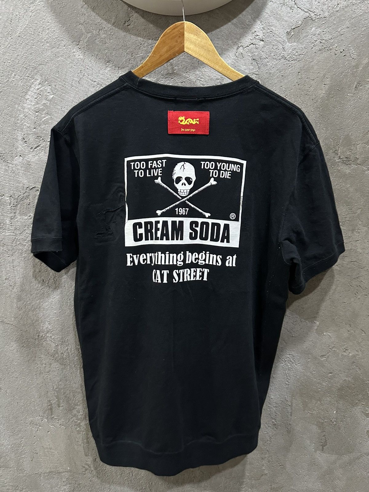 Too Fast To Live Too Young To Die Disstressed Cream Soda Tee