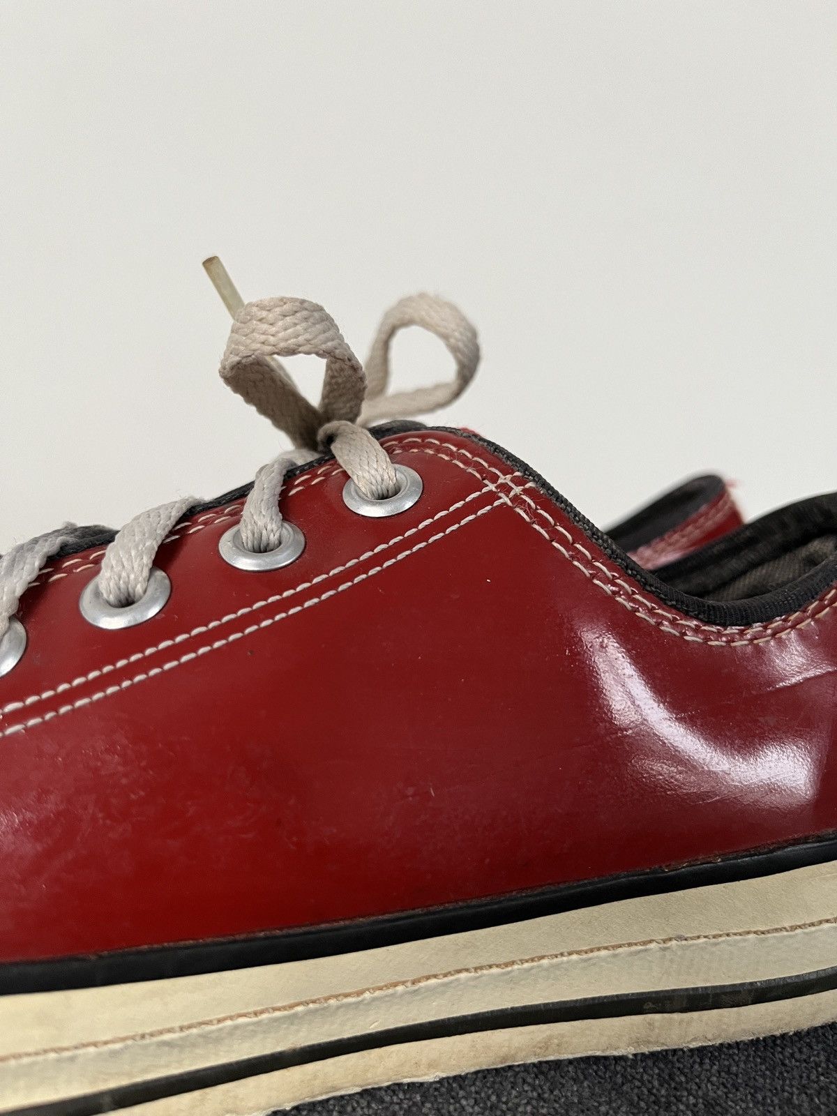 Converse × Vintage 90's Made in USA Converse Red Glossy Patent Leather Sneakers Size US 5.5 / IT 35.5 - 10 Thumbnail