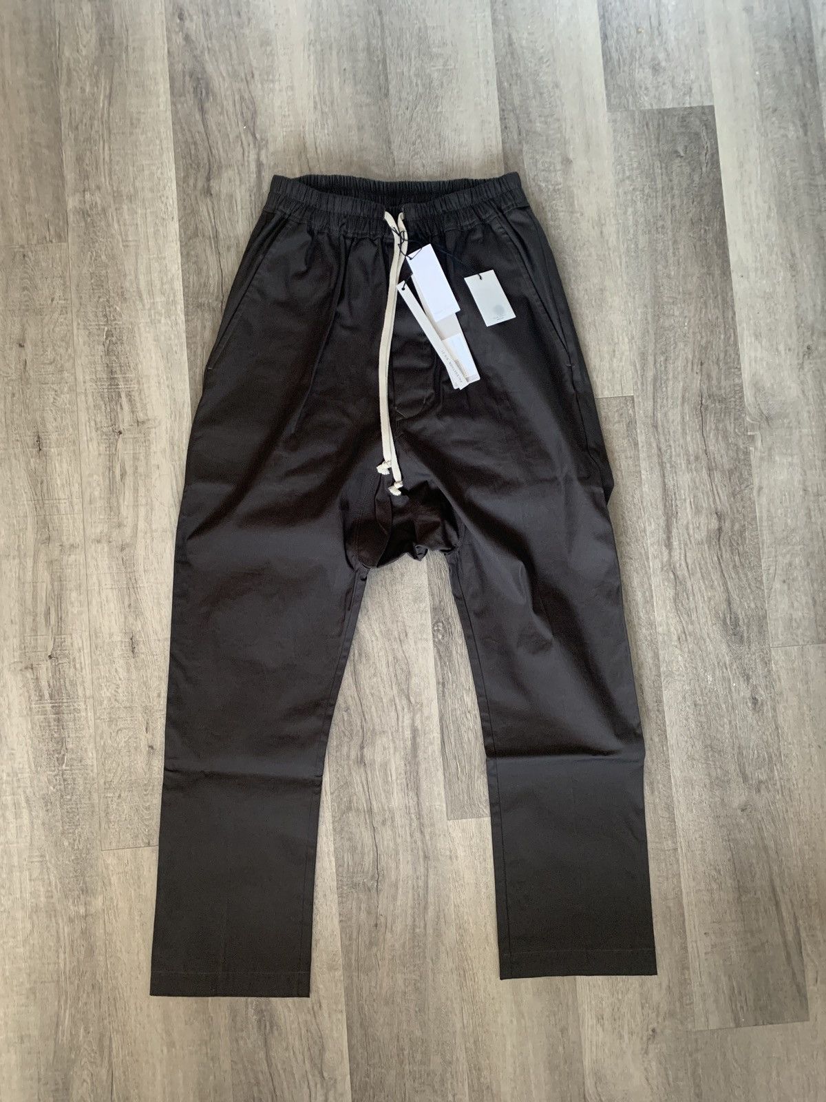 image of Rick Owens Drawstring Pants (Dark Dust), Men's (Size 32)
