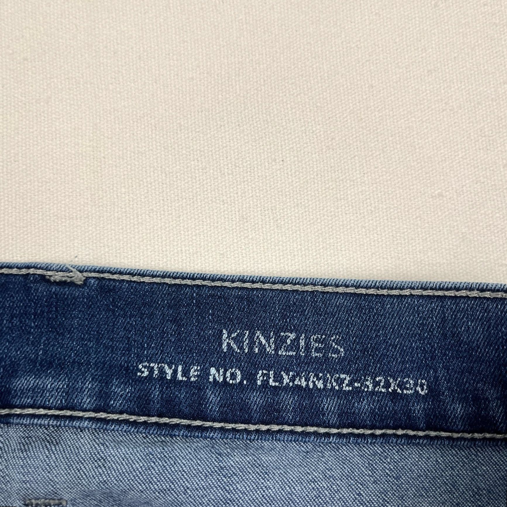 Denime Mugsy Jeans Mens 32 x 29 Medium Blue Denim Stretch Casual Zip Fly Pants Regular Mens Size US 32 / EU 48 - 2 Thumbnail