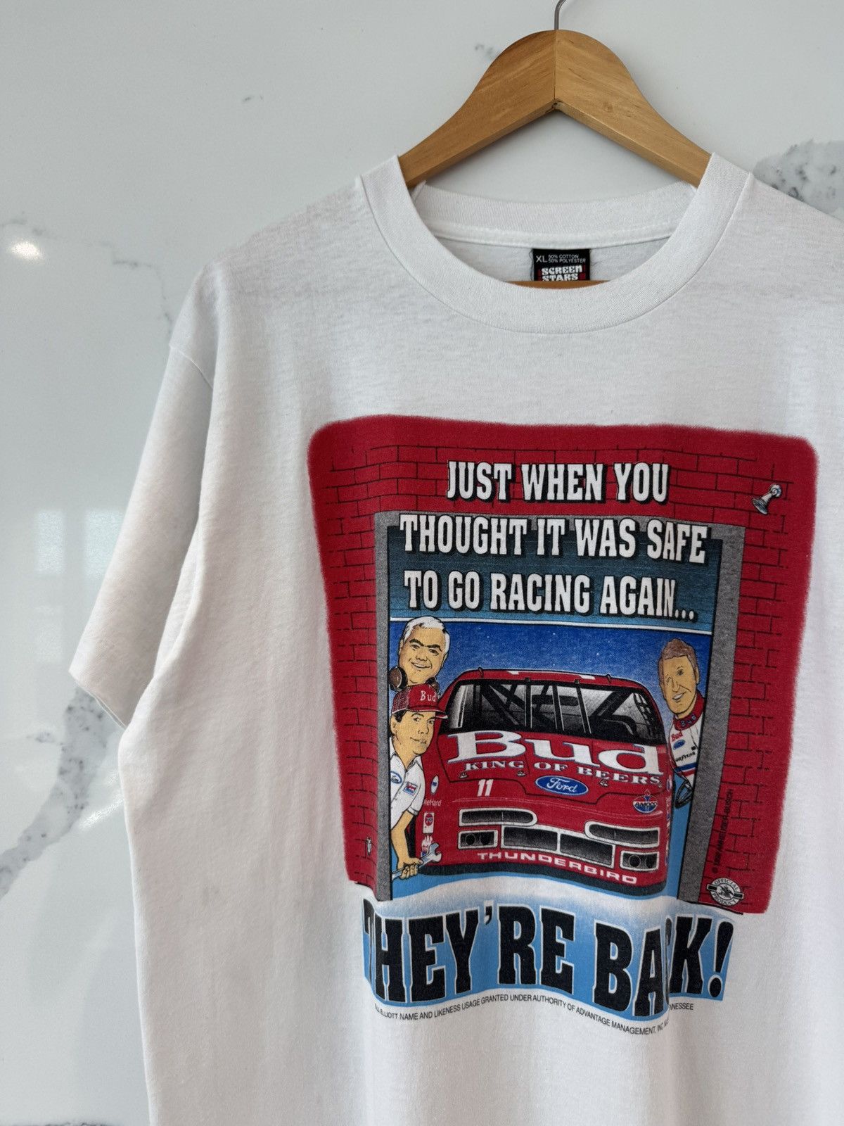 NASCAR Vintage 1992 NASCAR Budweiser Racing T Shirt Size US XL / EU 56 / 4 - 4 Thumbnail