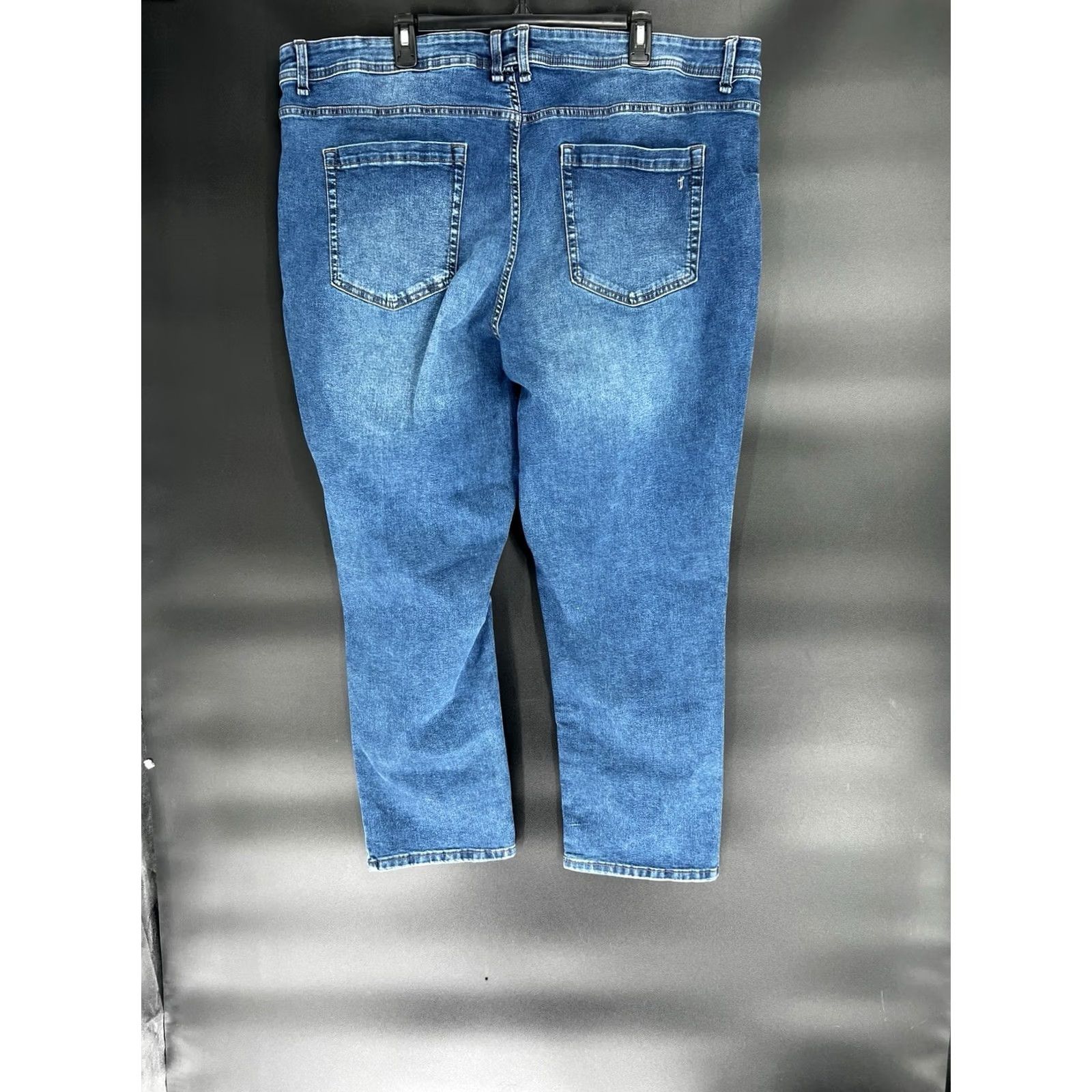 Denime the perfect jean nyc Jeans Men 44x30 Athletic Fit Stretch Straight Blue Denim 5-Pocket Zip Button Closure Regular Size Mens Size US 44 / EU 60 - 7 Thumbnail